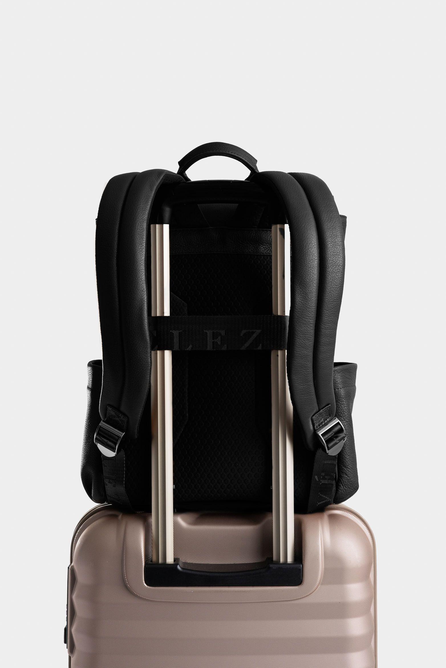 Morral Zermatt de cuero para mujer contemporáneo negro-2