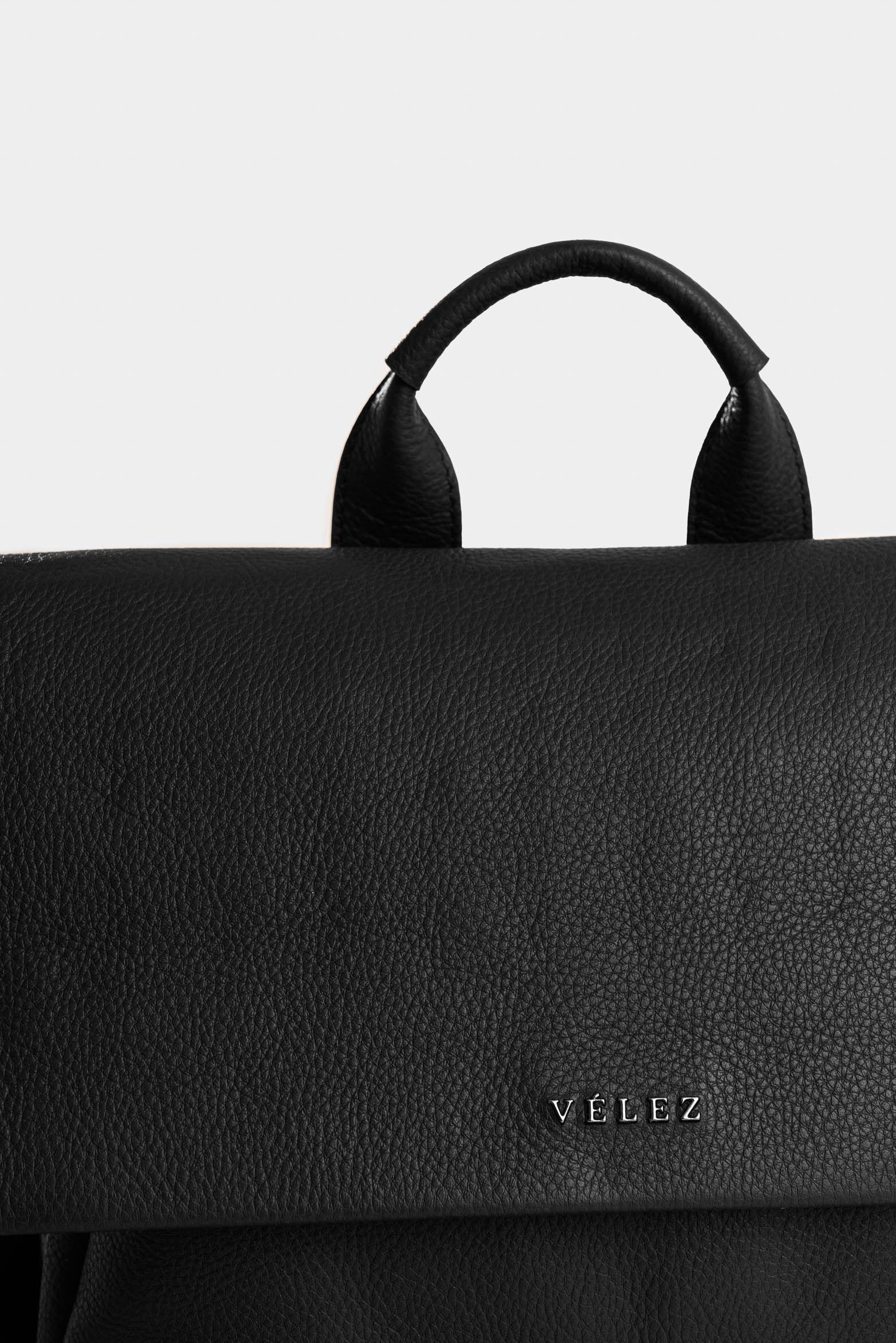 Morral Zermatt de cuero para mujer contemporáneo negro-3