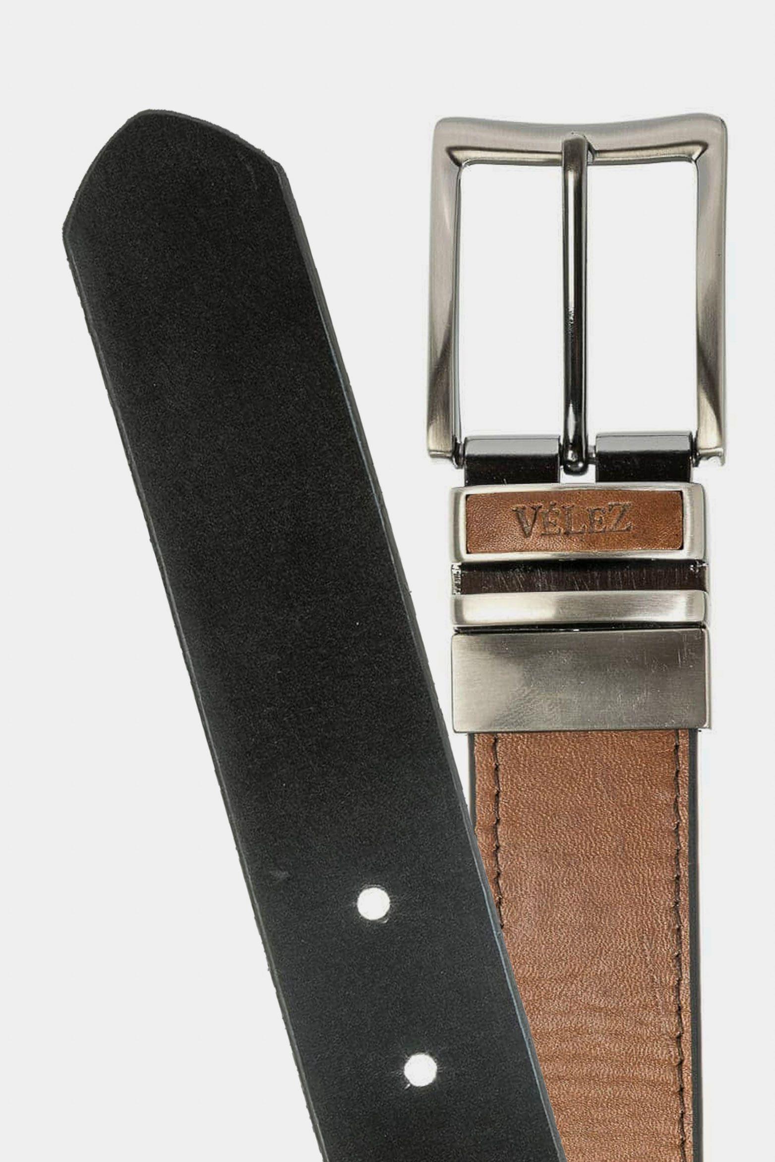 Vélez Cinturón Reversible De Cuero Vintage Miel-1