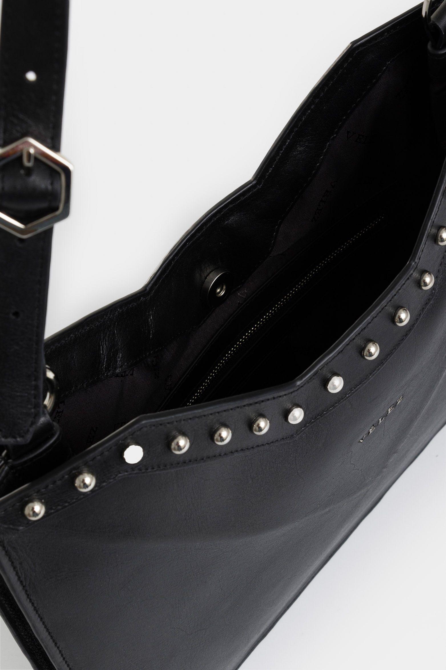 Shopping mini Magena de cuero para mujer estructura hexagonal negro-4