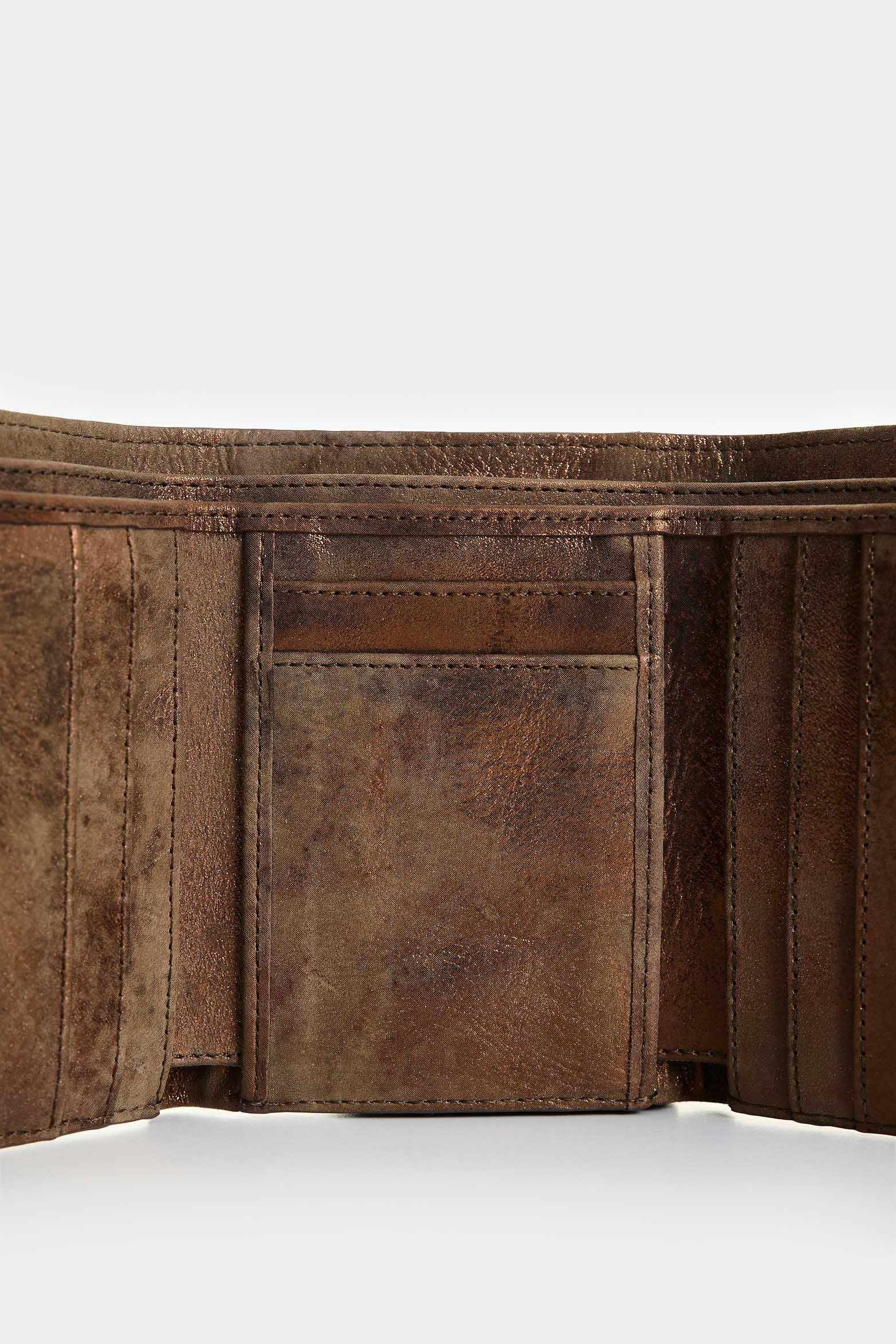 Vélez Billetera Pequeña Cuero Mujer Monedero Broche Bronce-3