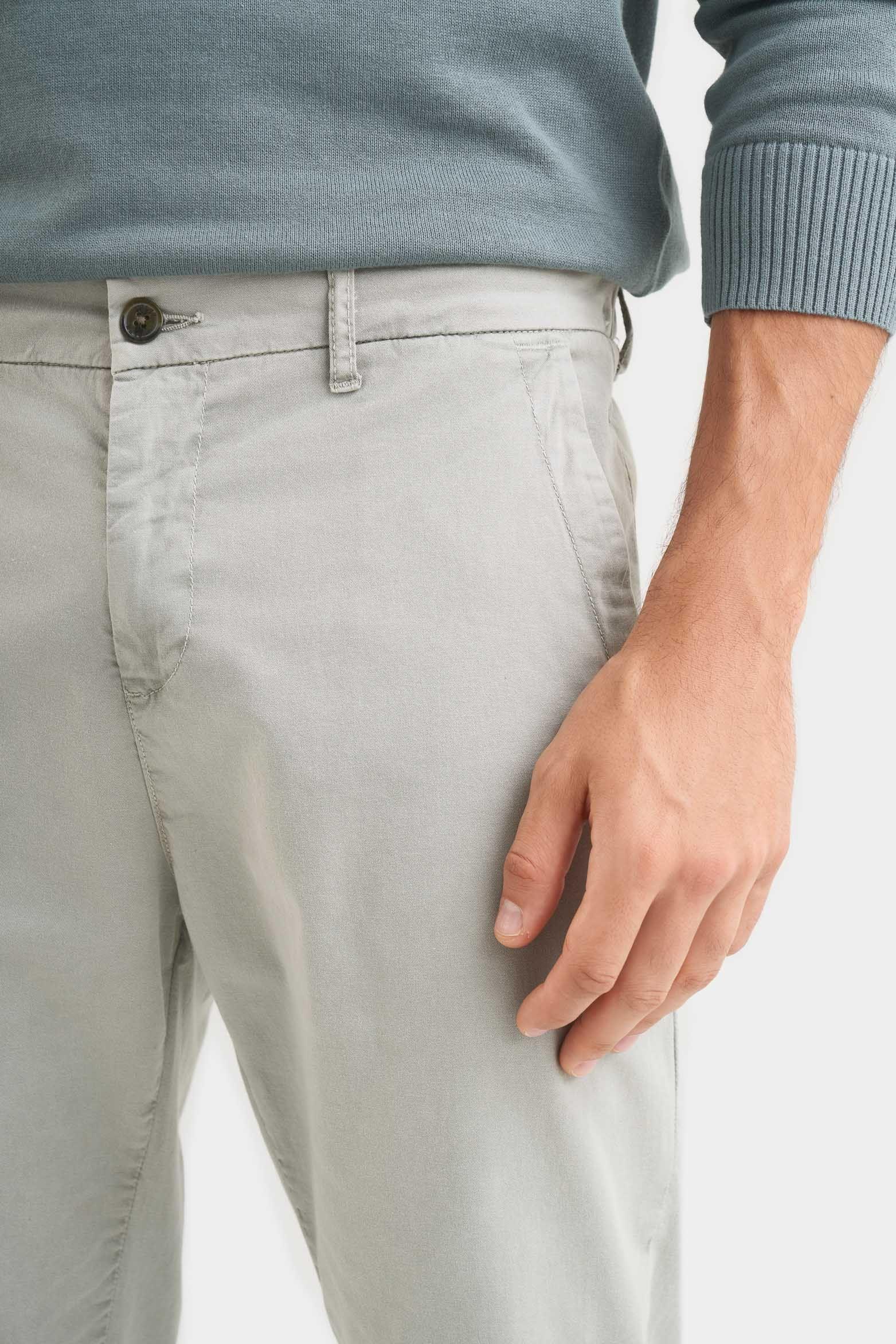 Pantalón ítalo para hombre en popelina liviana de algodón Agua Marina-1