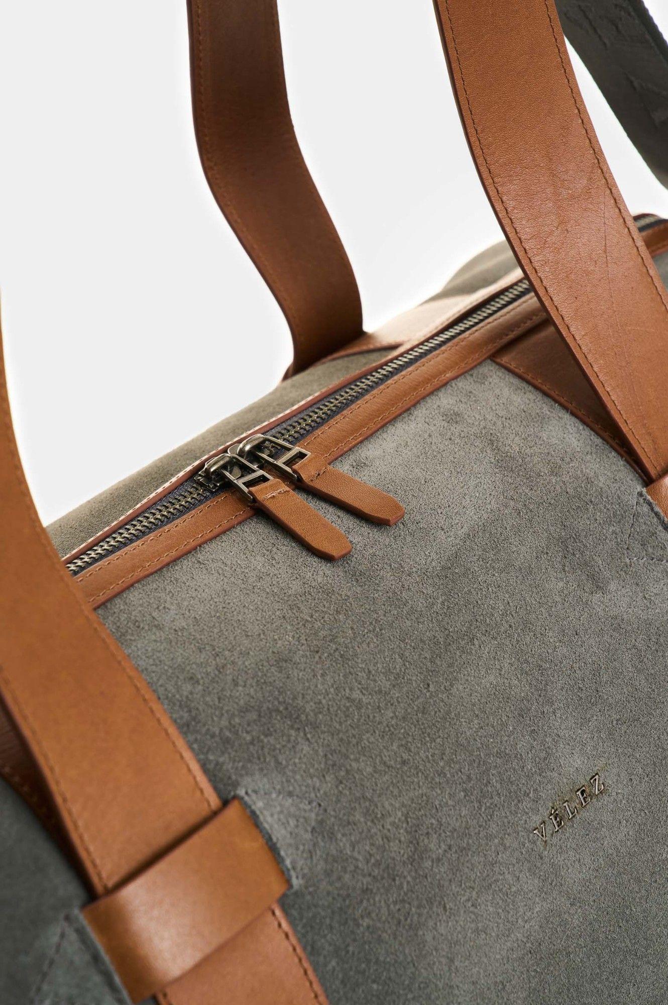 Vélez Cartera Esencial Cuero Gamuzado Hombre Multifunción Gris-3