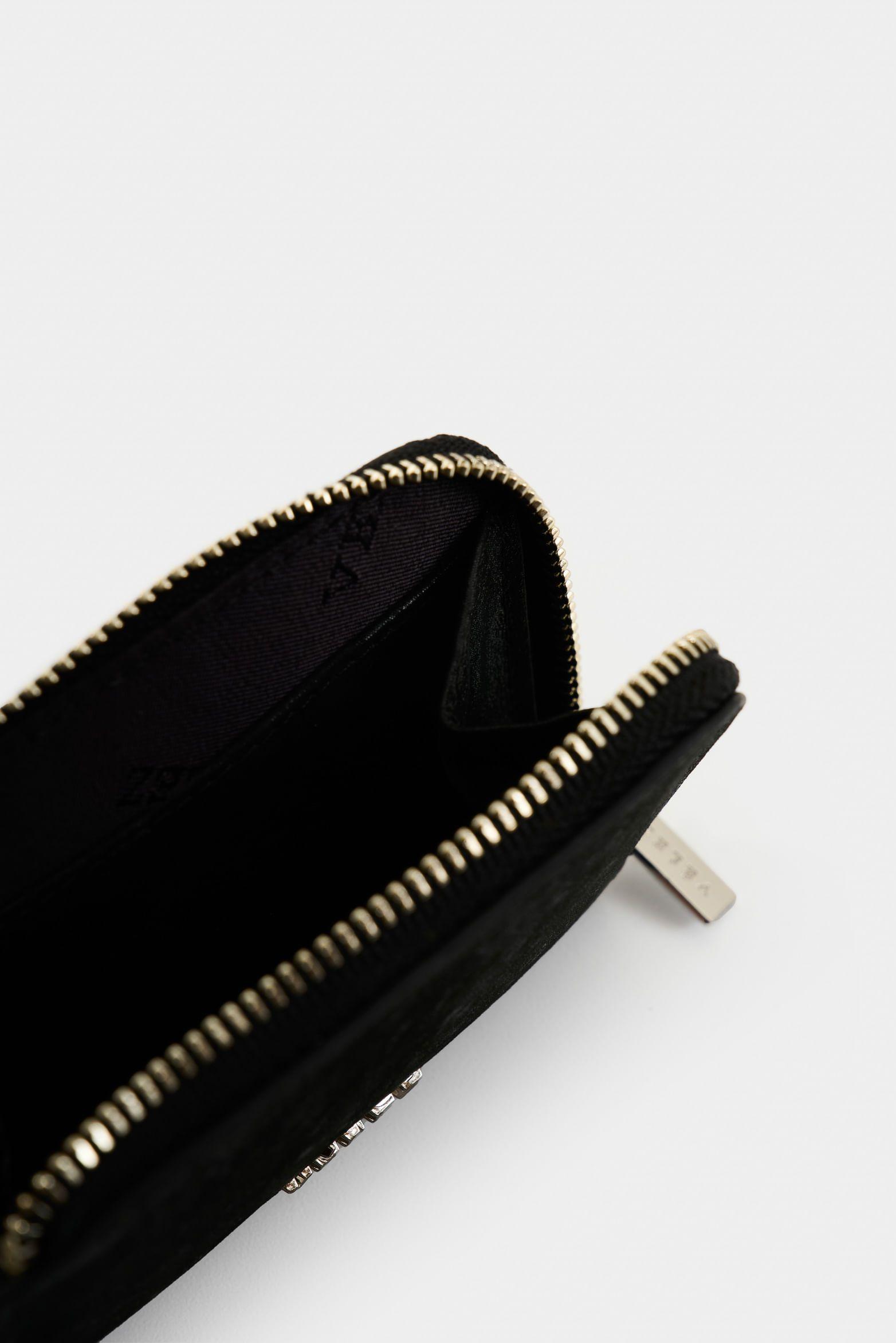 Vélez Porta Documentos Holy Cuero Mujer Cremallera Negro-4