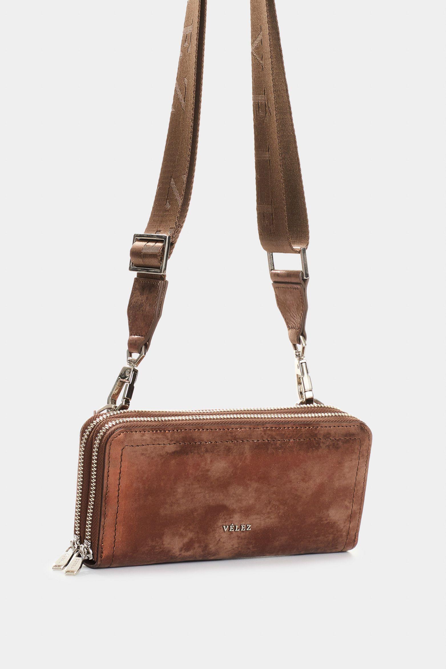 Vélez Porta Chequera Singapur Cuero Mujer Cremallera Bronce-1