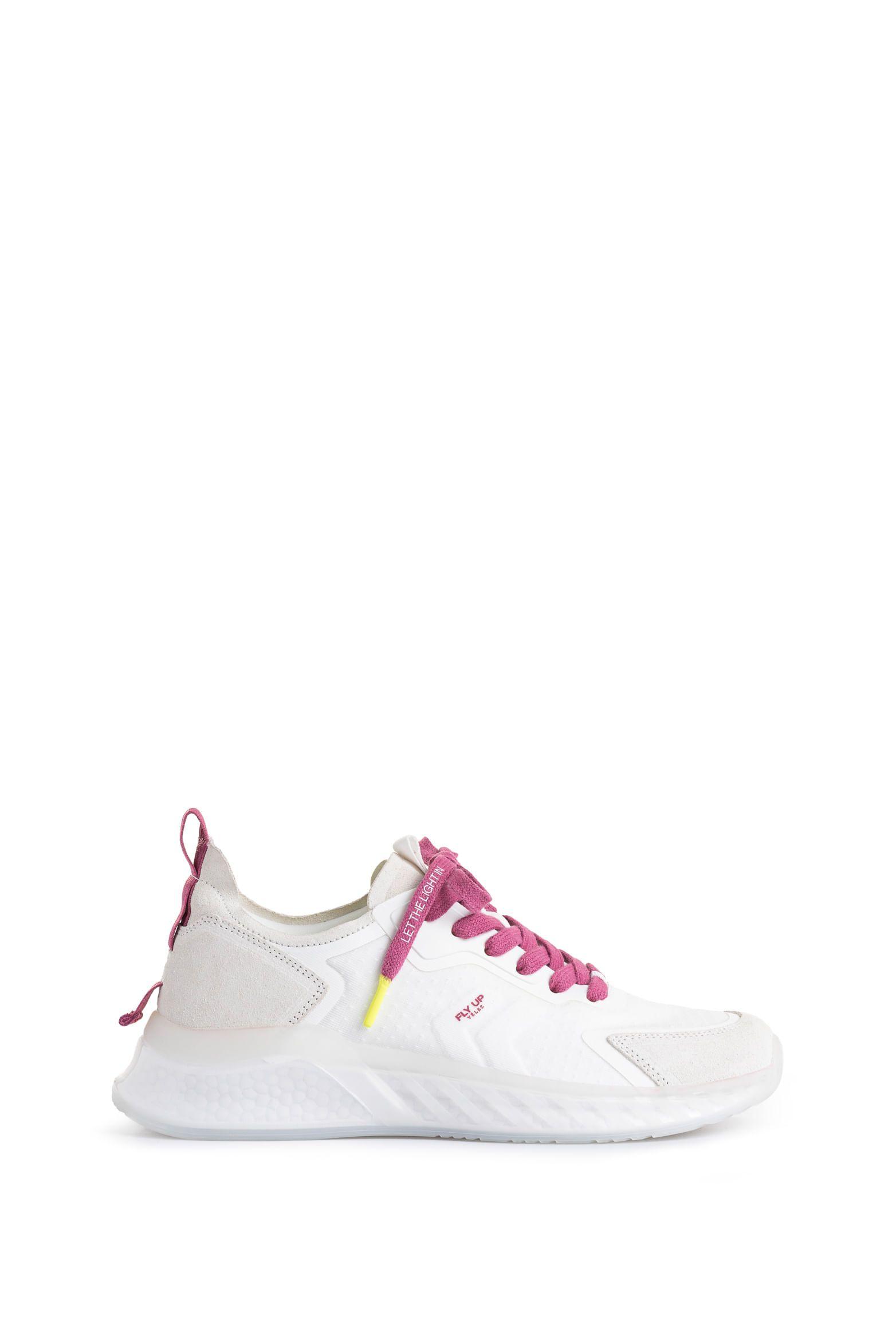 Tenis Fly Up Life de cuero para mujer detalles contraste rosado-0