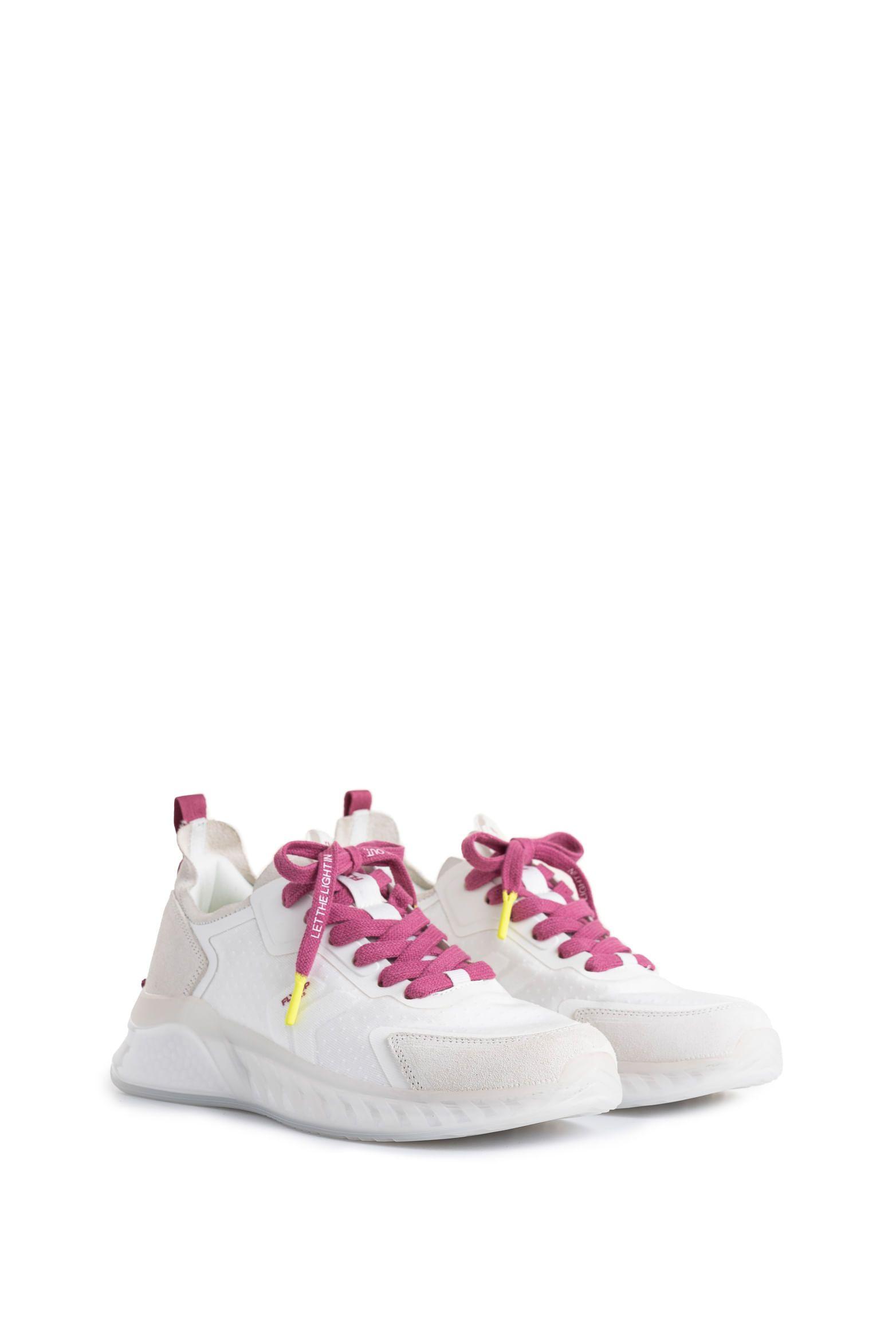 Tenis Fly Up Life de cuero para mujer detalles contraste rosado-2