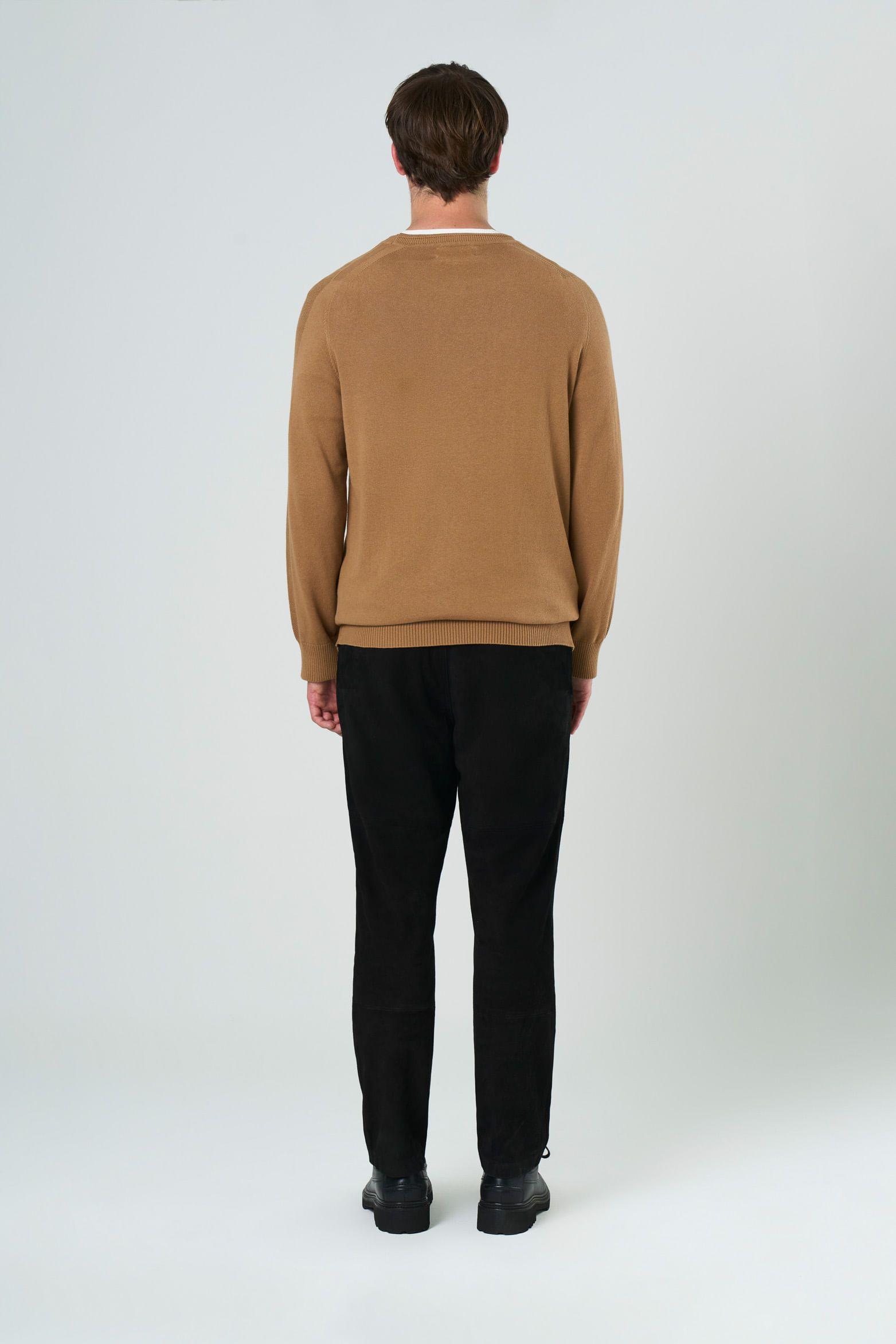 Vélez Sweater Tejido En Algodón Hombre Manga Ranglan Miel-2