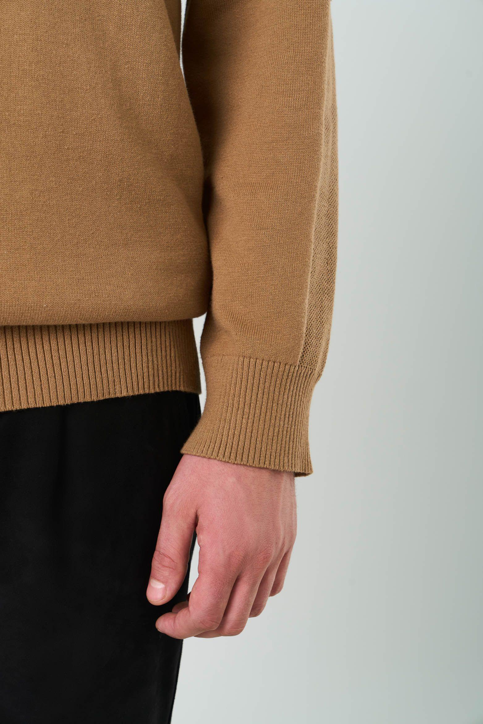 Vélez Sweater Tejido En Algodón Hombre Manga Ranglan Miel-6
