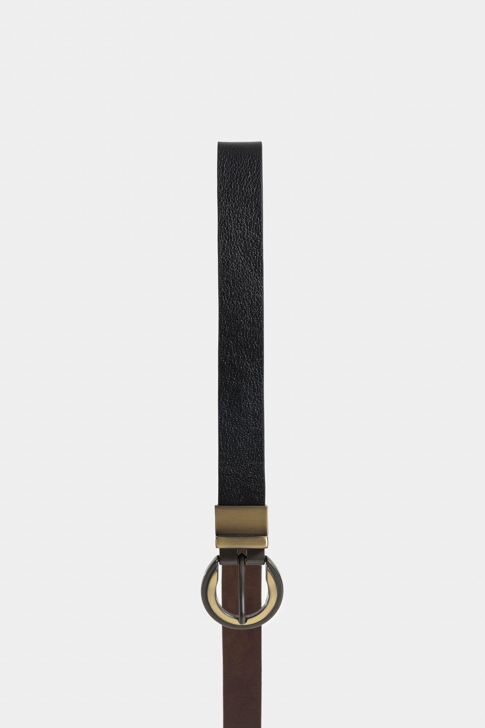Cinturón doble faz London 2.0 de cuero para mujer acabado abatanado combinado-1