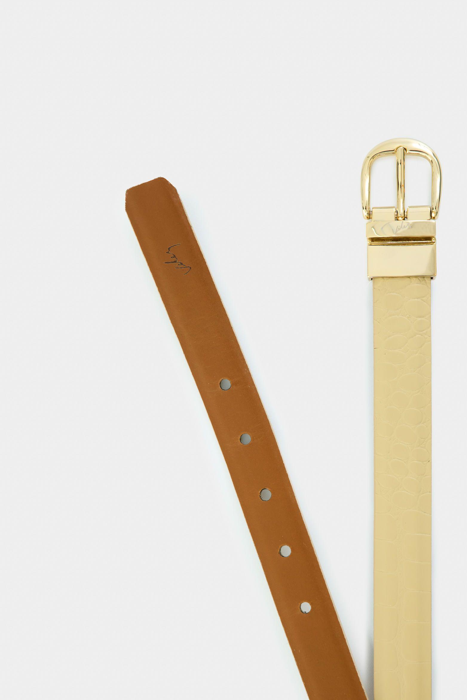 Vélez Cinturón Doble Faz De Cuero  Mujer Abombado Blanco-2