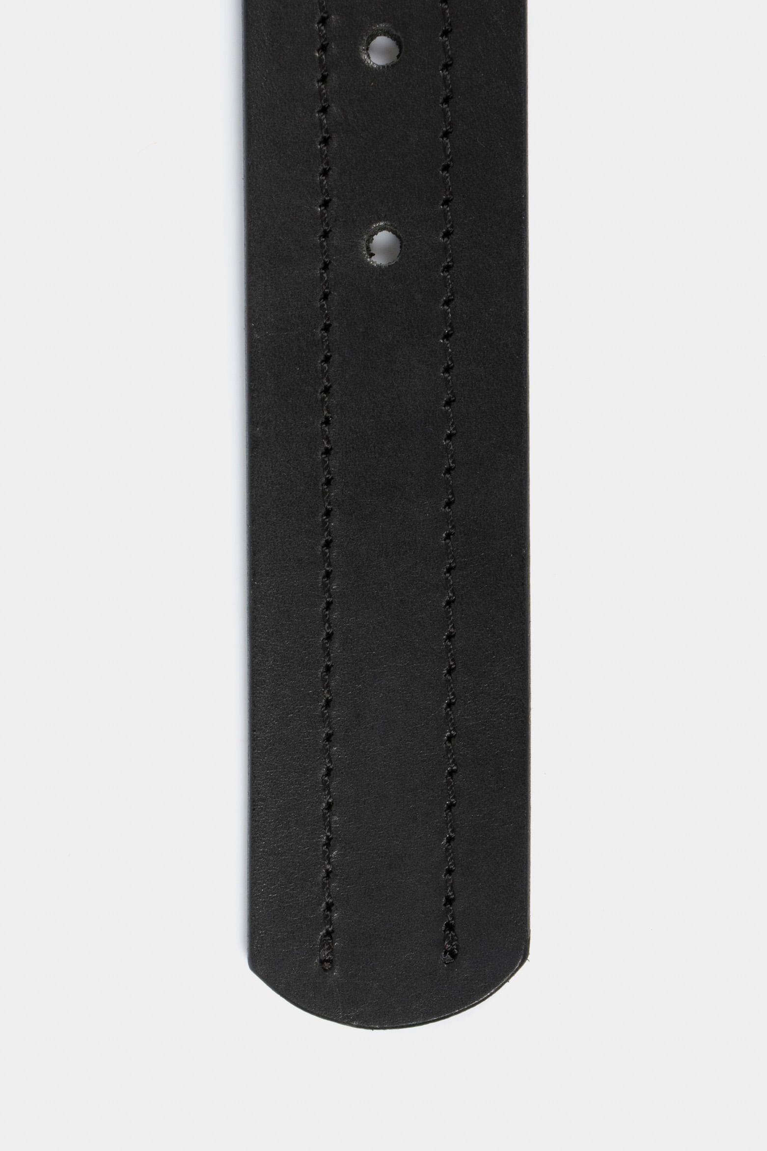 Cinturón unifaz coraje de cuero para hombre pasador metálico negro-3