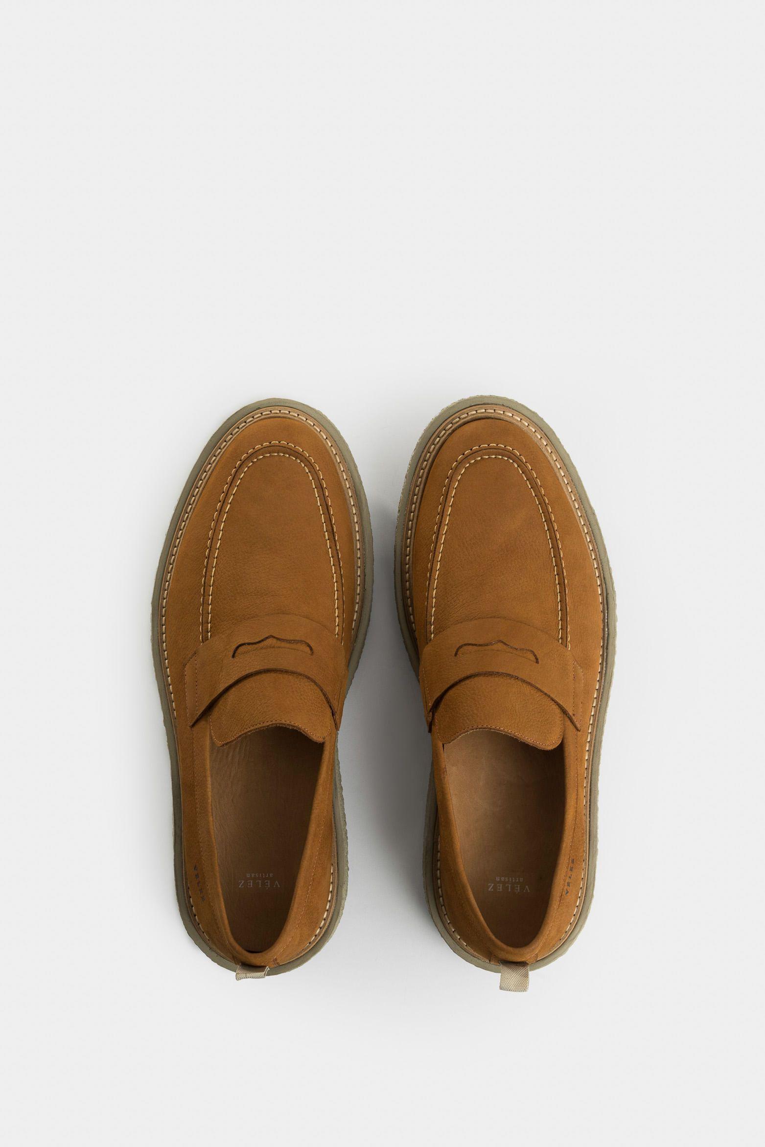 Vélez Mocasín Wezen De Cuero Gamuzado Hombre Casual Miel-3