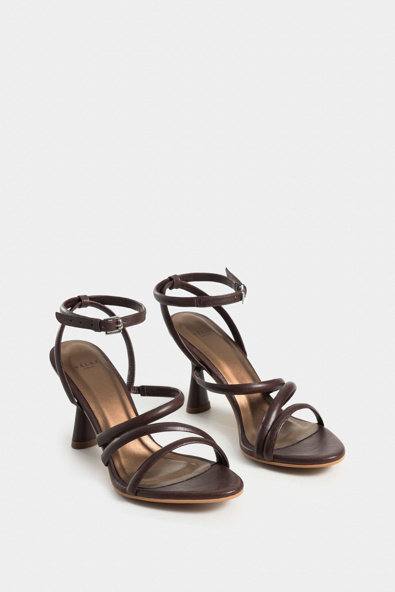 Vélez Sandalia Tacón Thaila Cuero Mujer Dima Ovalada Cafe-1