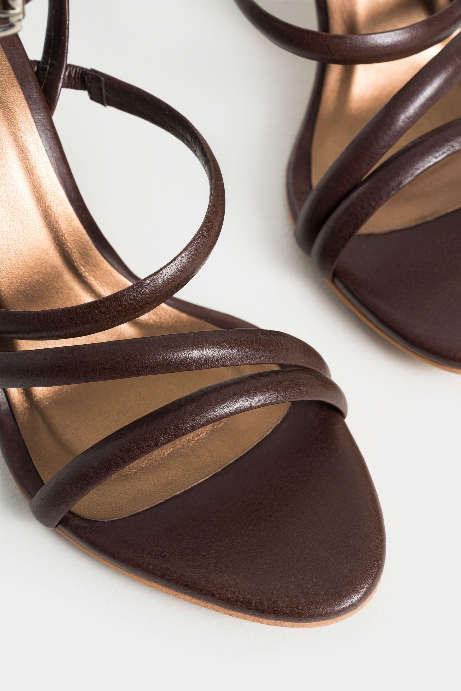 Vélez Sandalia Tacón Thaila Cuero Mujer Dima Ovalada Cafe-4