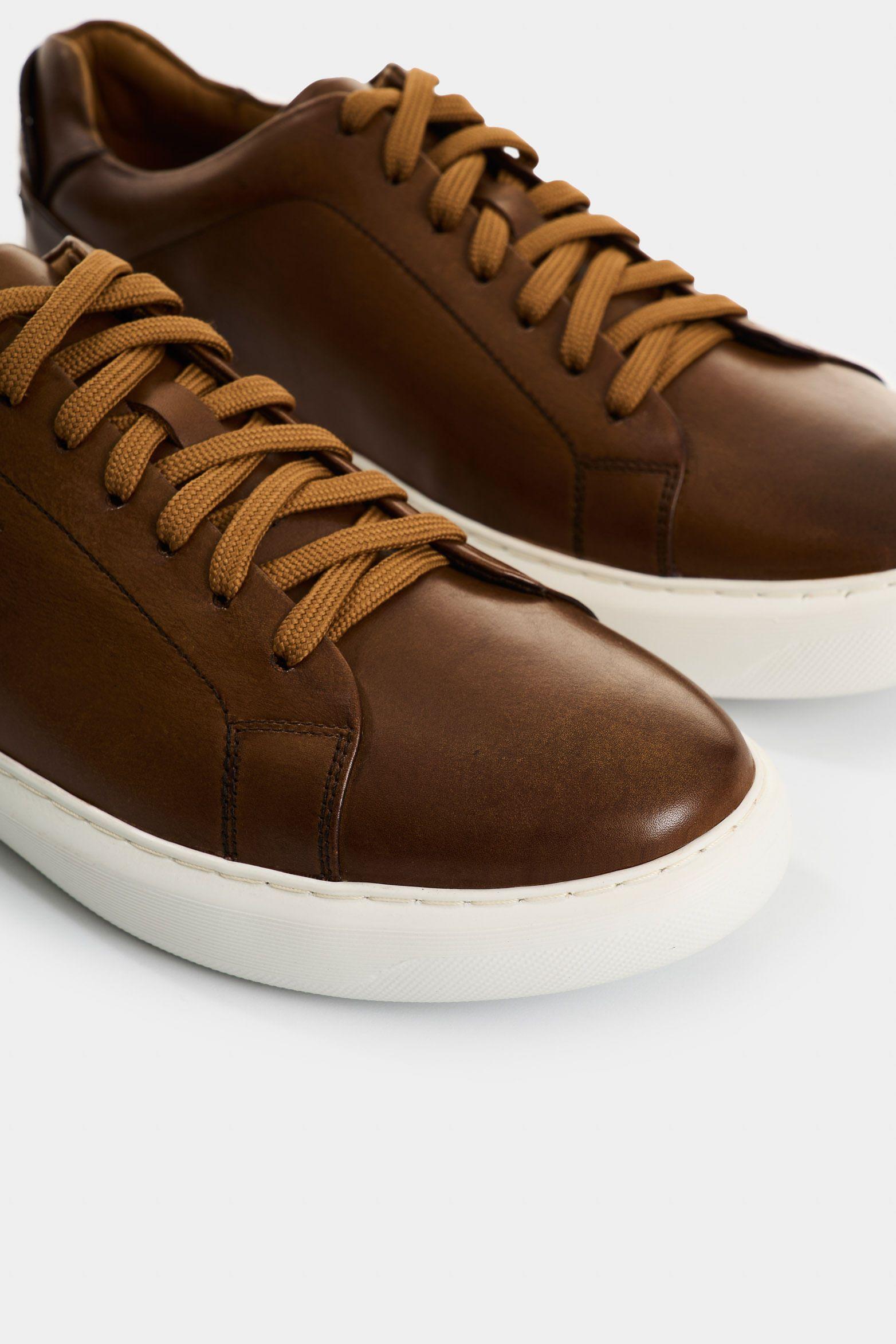 Vélez Tenis Cabernet De Cuero Hombre Acabado Abatanado Miel-4