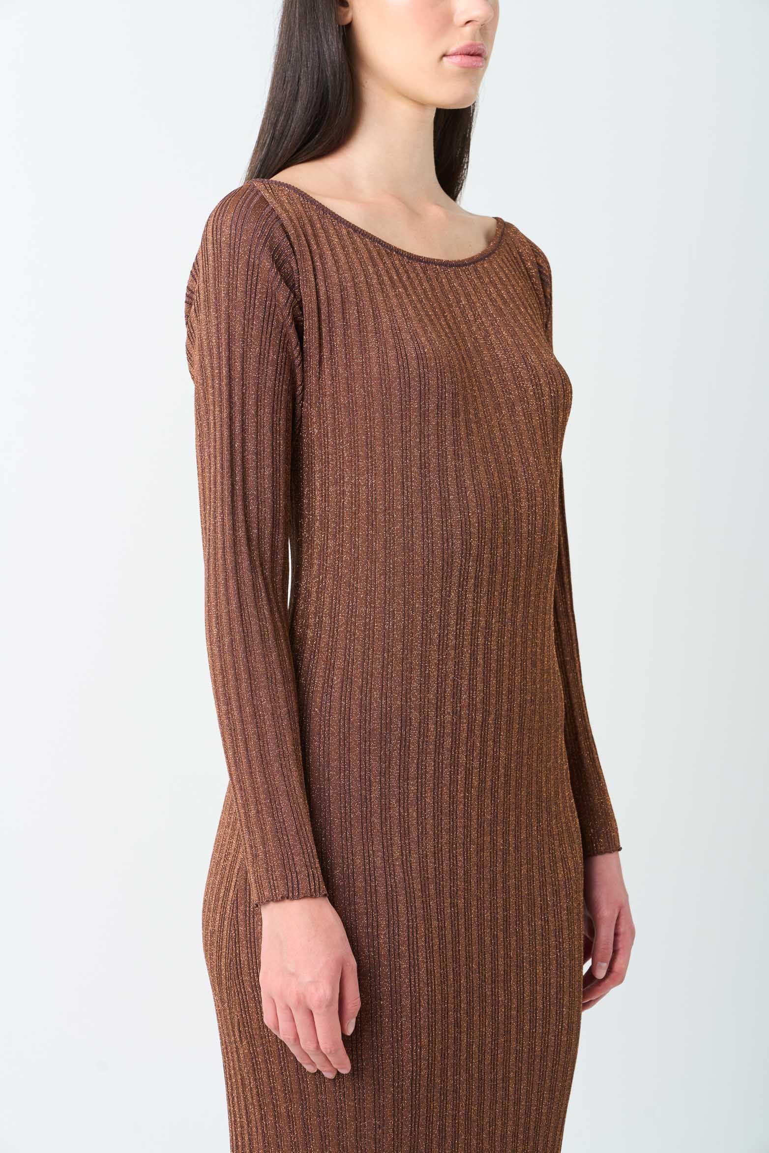 Vélez Vestido Tejido Silueta Ajustada  Mujer Gael Bronce-4