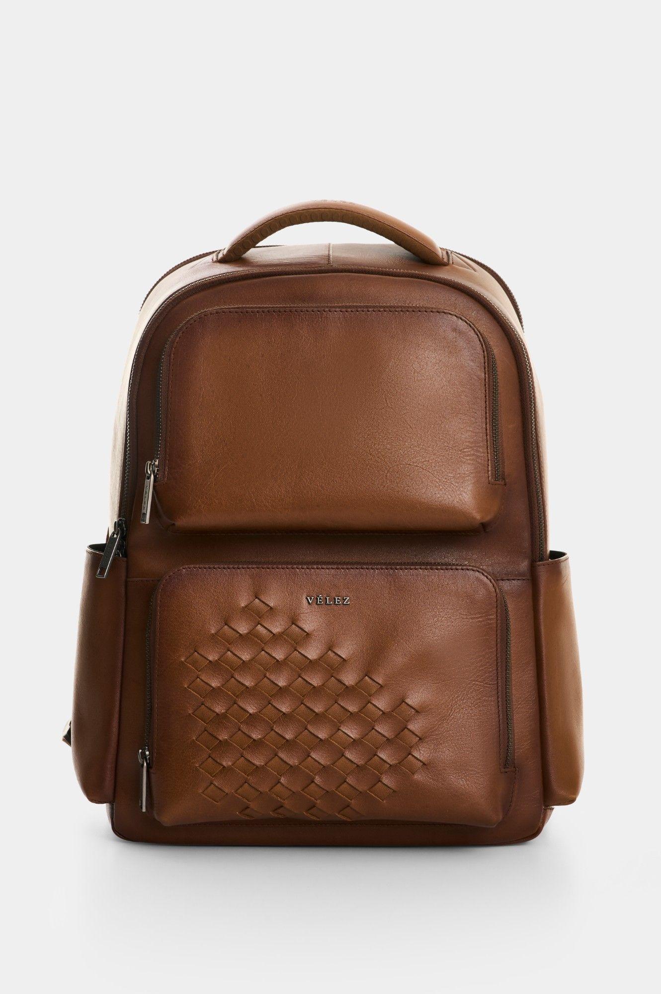 Vélez Mochila Monet 3.0 Cuero Con Tejido Hombre-0