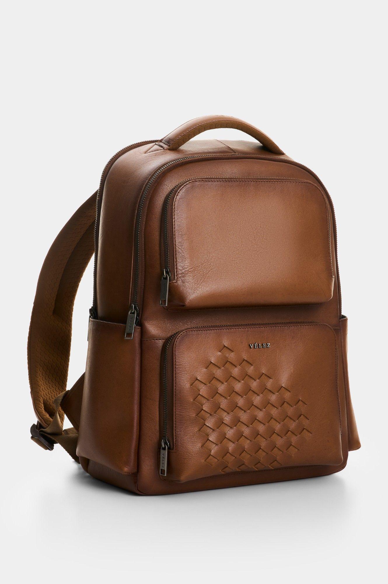 Vélez Mochila Monet 3.0 Cuero Con Tejido Hombre-1