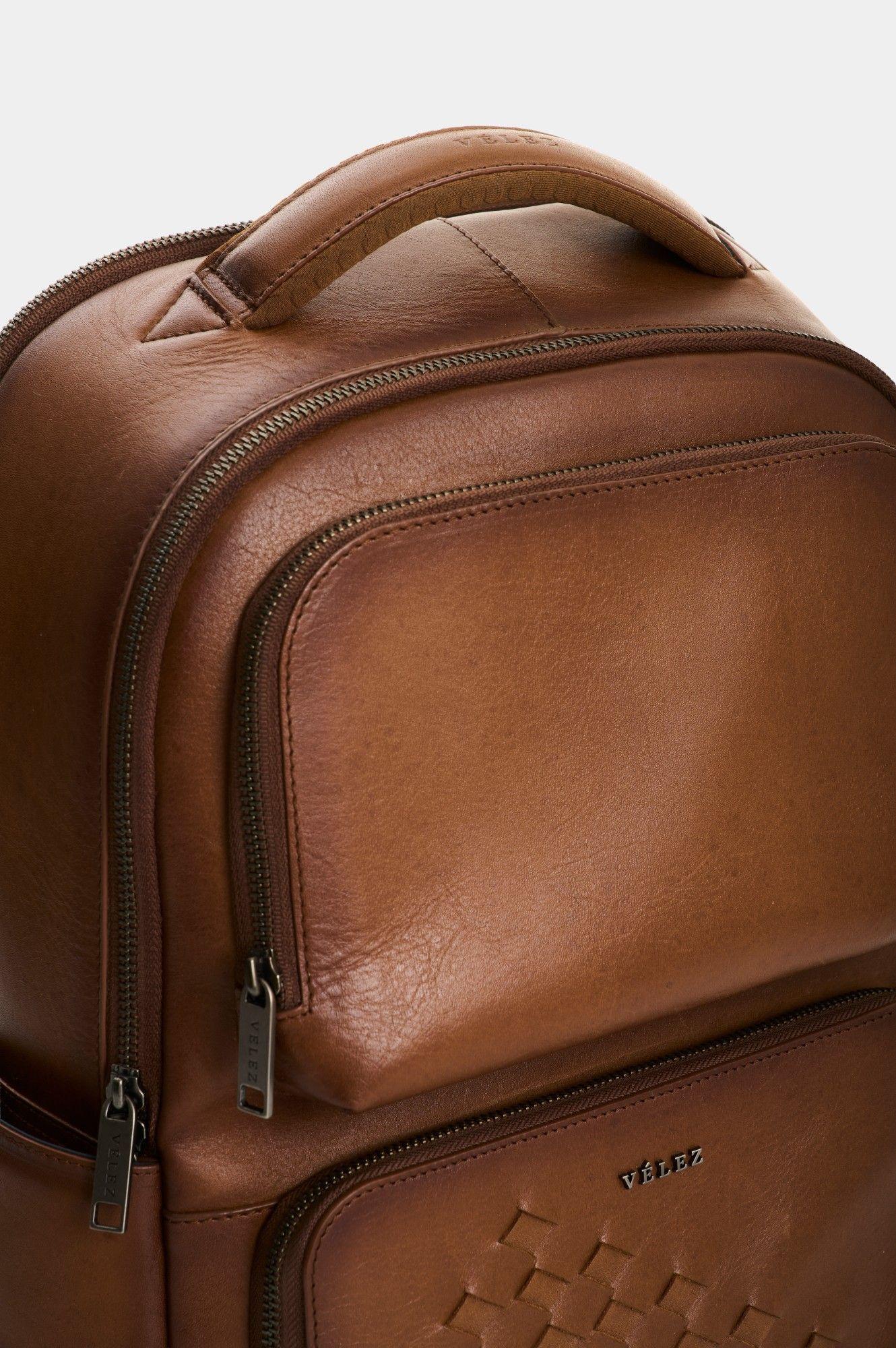 Vélez Mochila Monet 3.0 Cuero Con Tejido Hombre-3