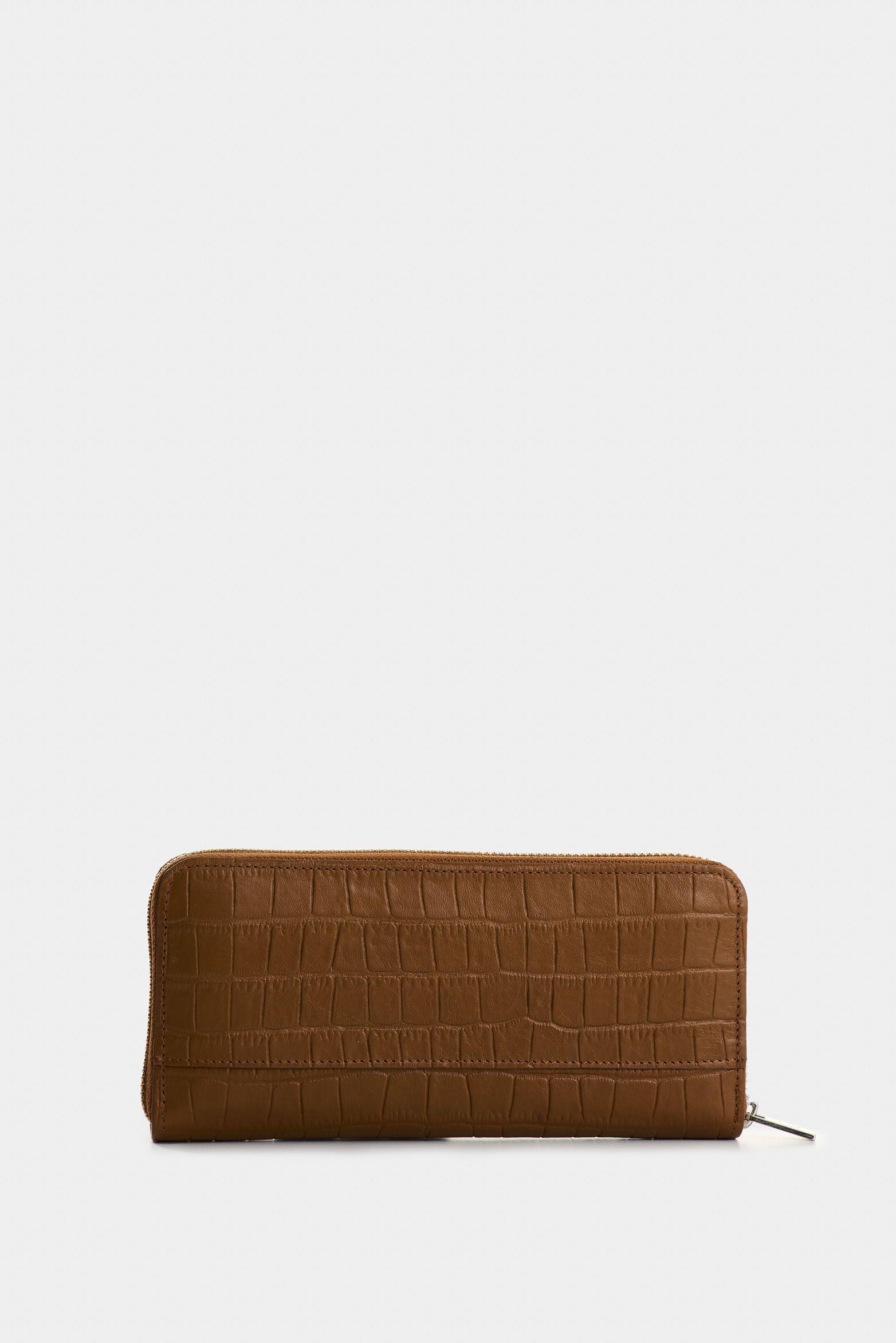 Vélez Porta Chequera Tulia De Cuero Mujer Con Grabado Miel-2