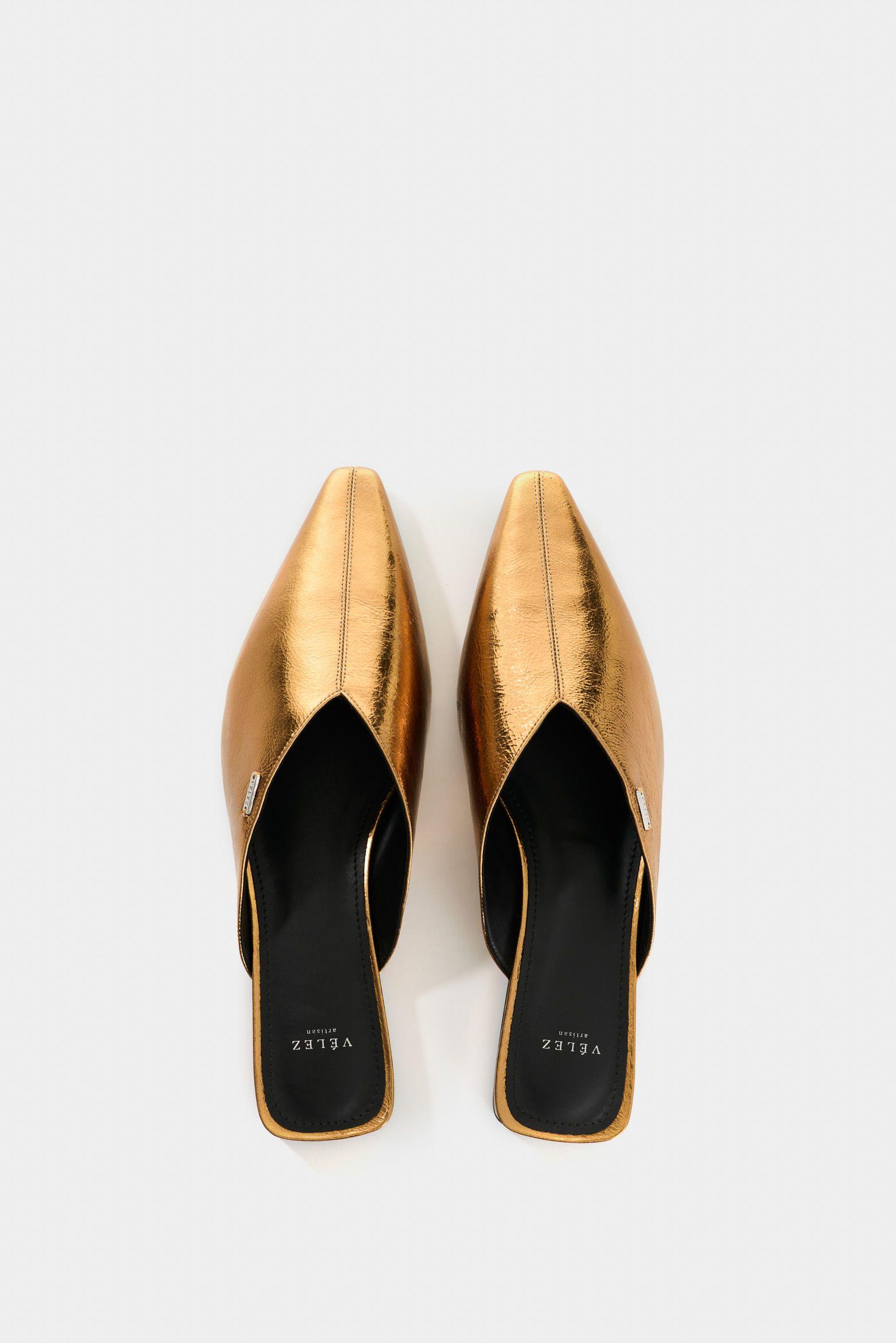 Vélez Baleta De Cuero  Mujer Coralia Bronce-3