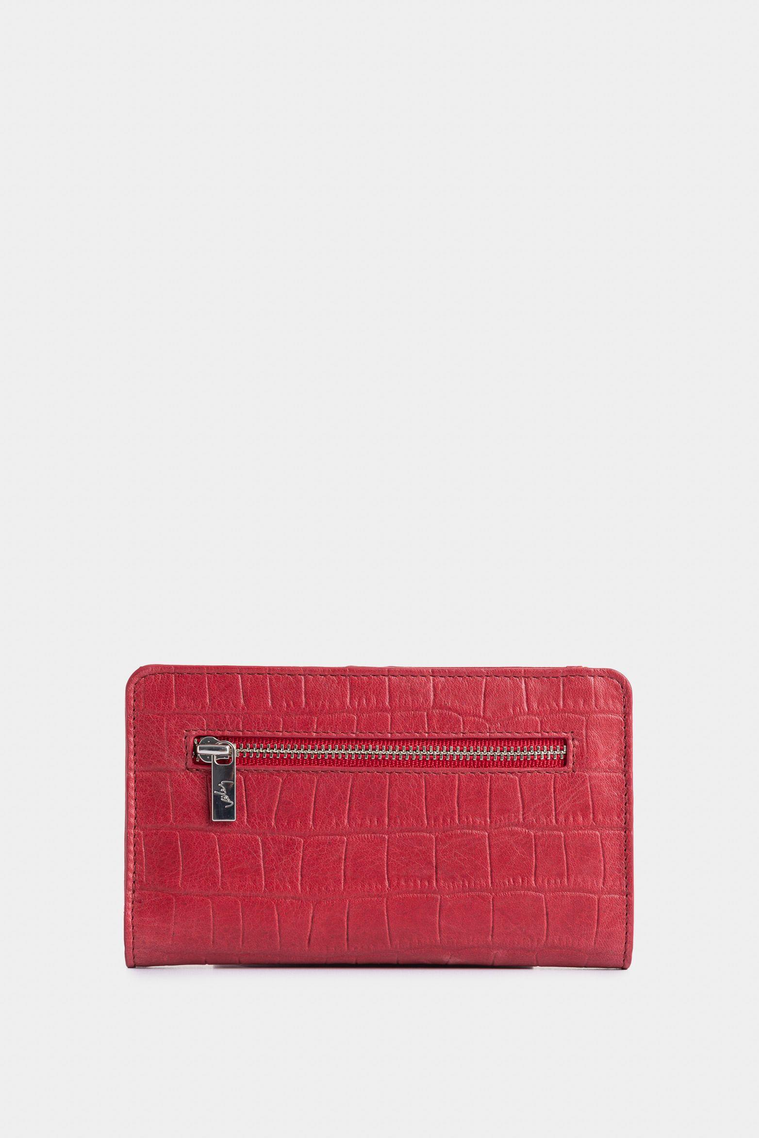 Vélez Billetera Oslo De Cuero Para Mujer Con Monedero Rojo-2