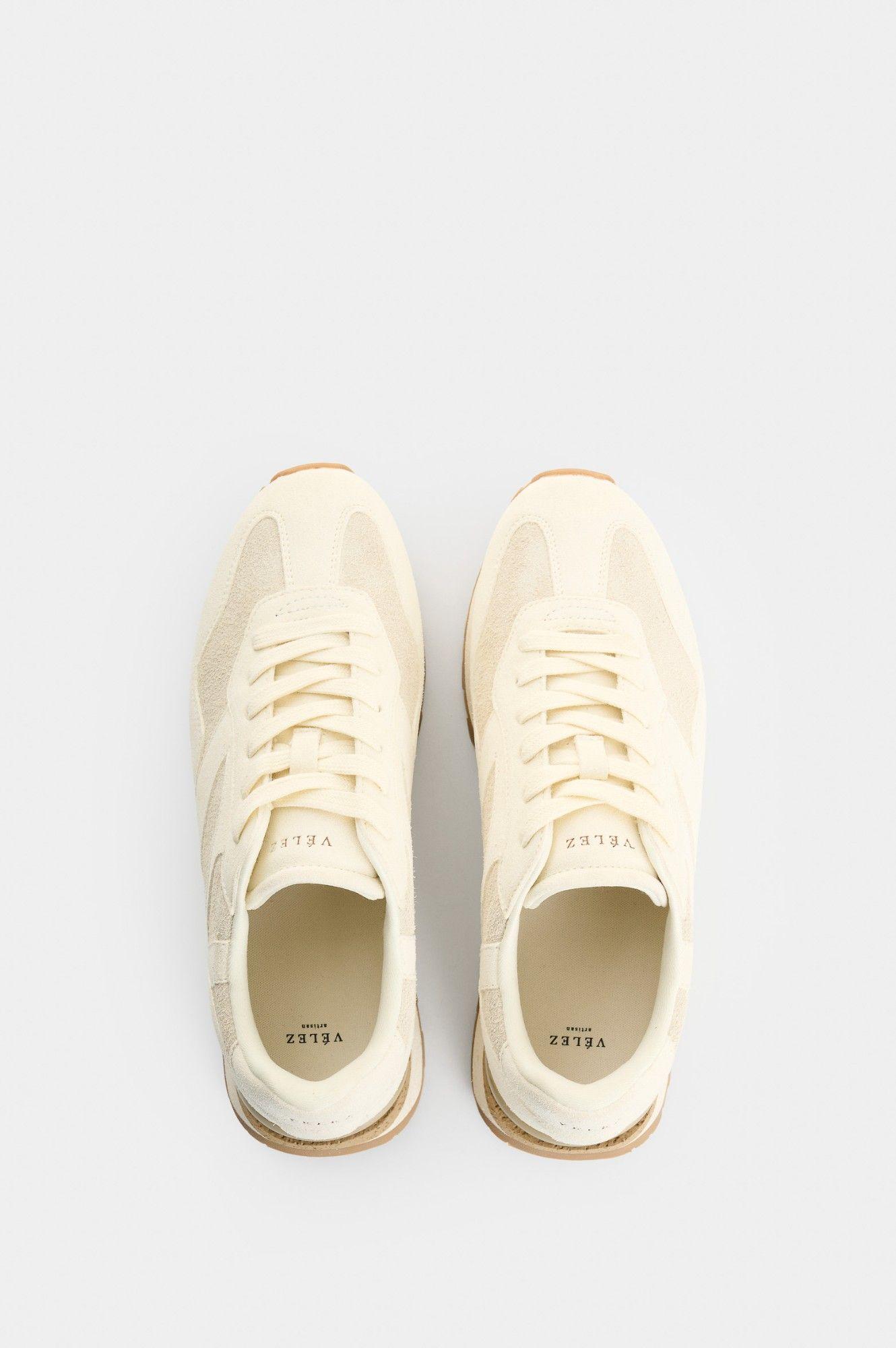 Vélez Zapatilla Tenis Cuero Carnaza Mujer Sahara Blanco-3