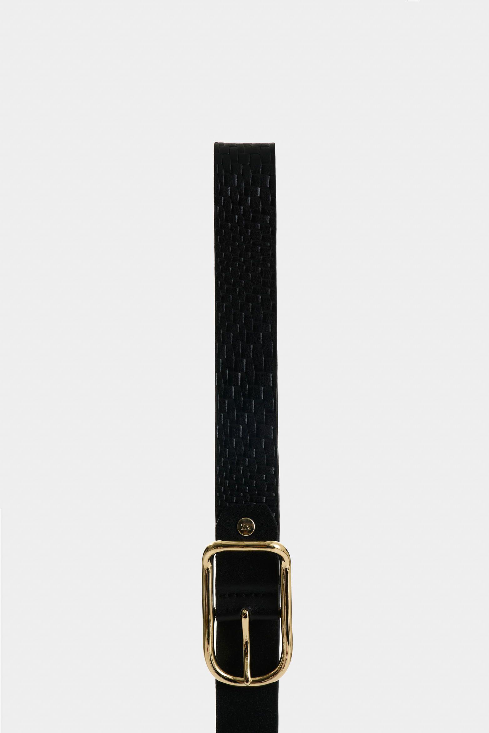 Vélez Cinturón Unifaz De Cuero Para Mujer Arañón Negro-1