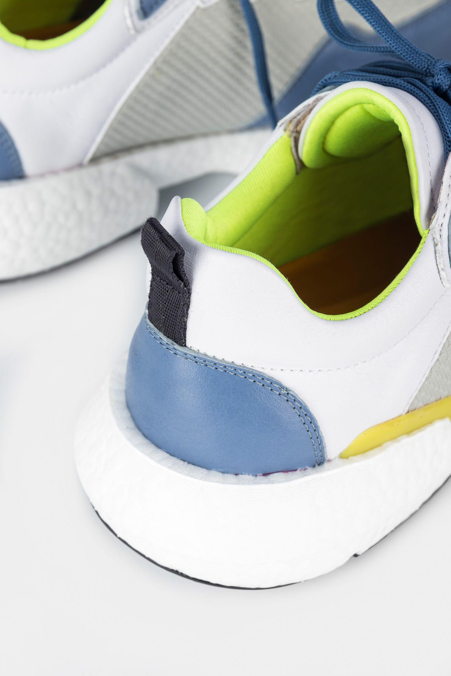 Zapatillas citrino de cuero y neopreno para mujer deportivo Azul Claro-4