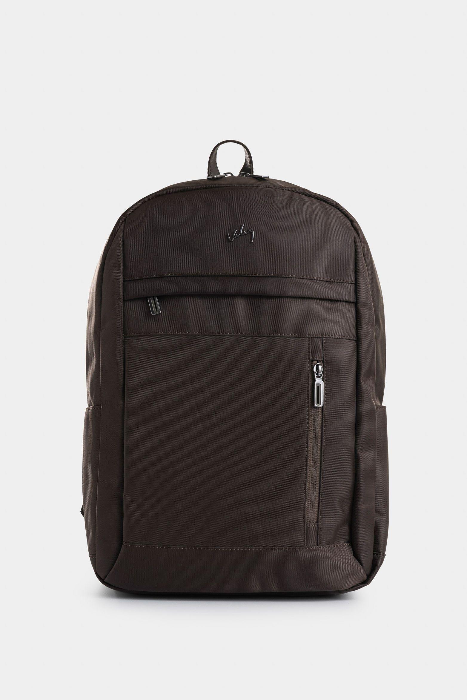 Morral Sierra en lona para hombre manija cuero café-0