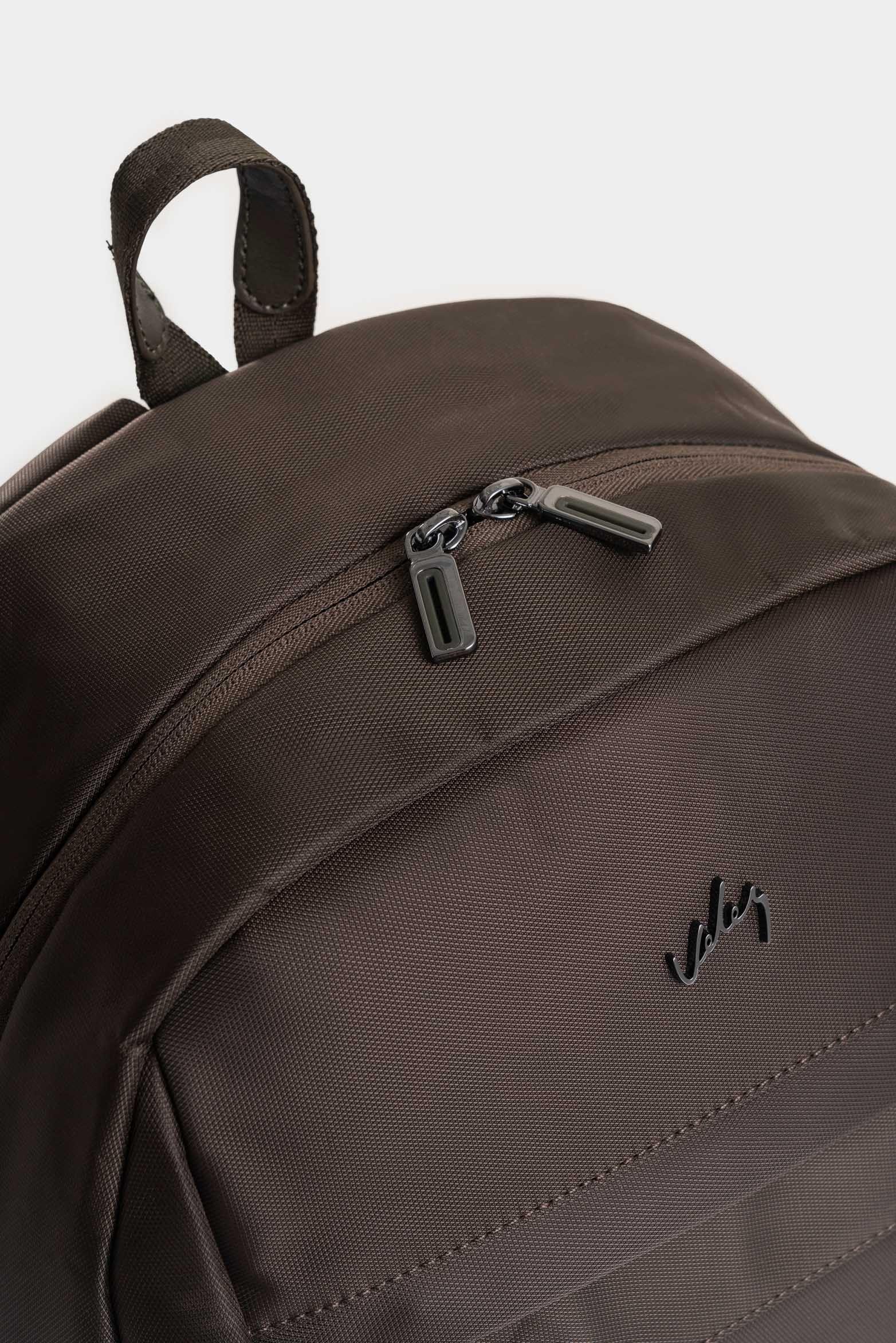 Morral Sierra en lona para hombre manija cuero café-3