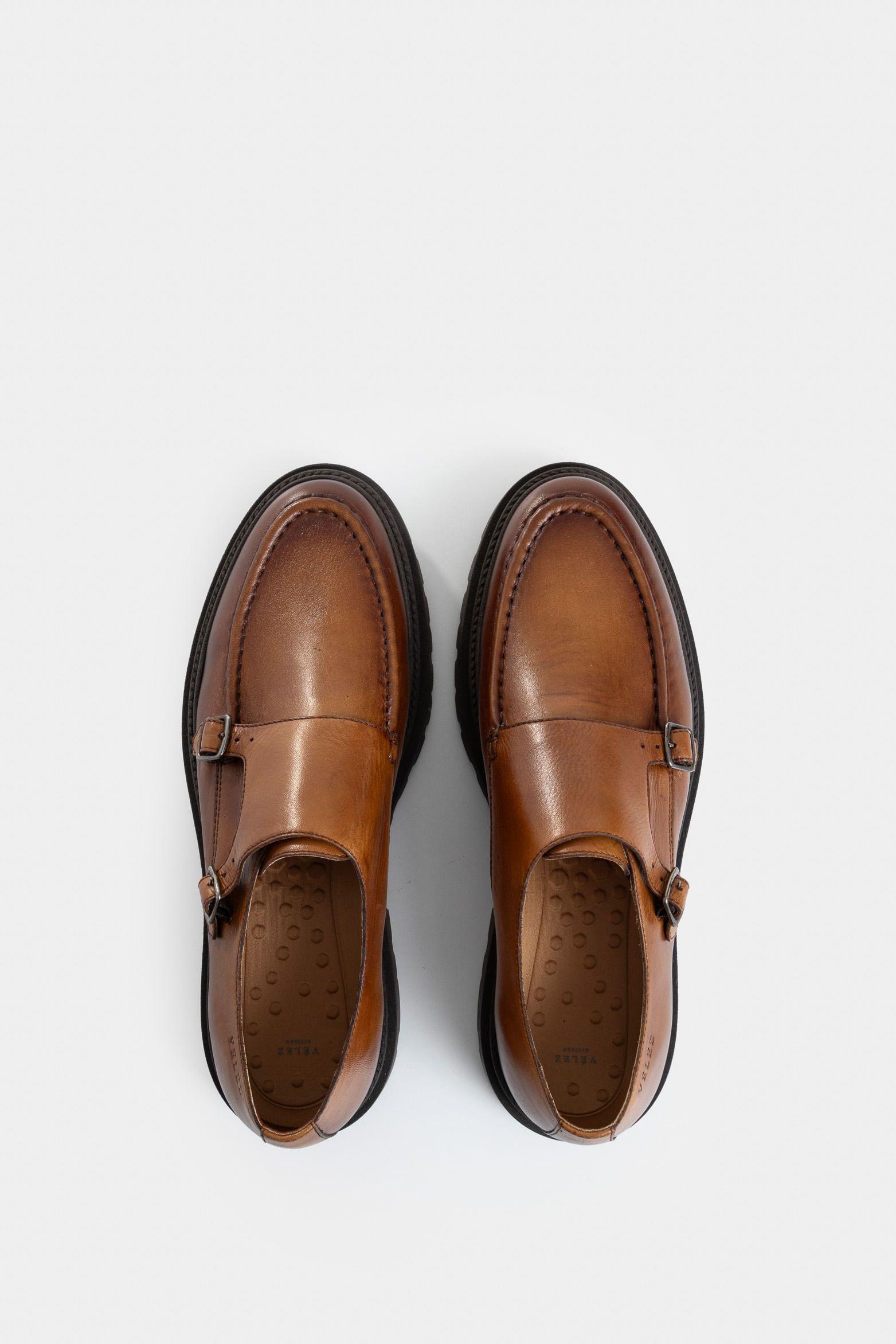 Vélez Mocasín Luster 2 Cuero Liso Hombre  Monkstrap Miel-3