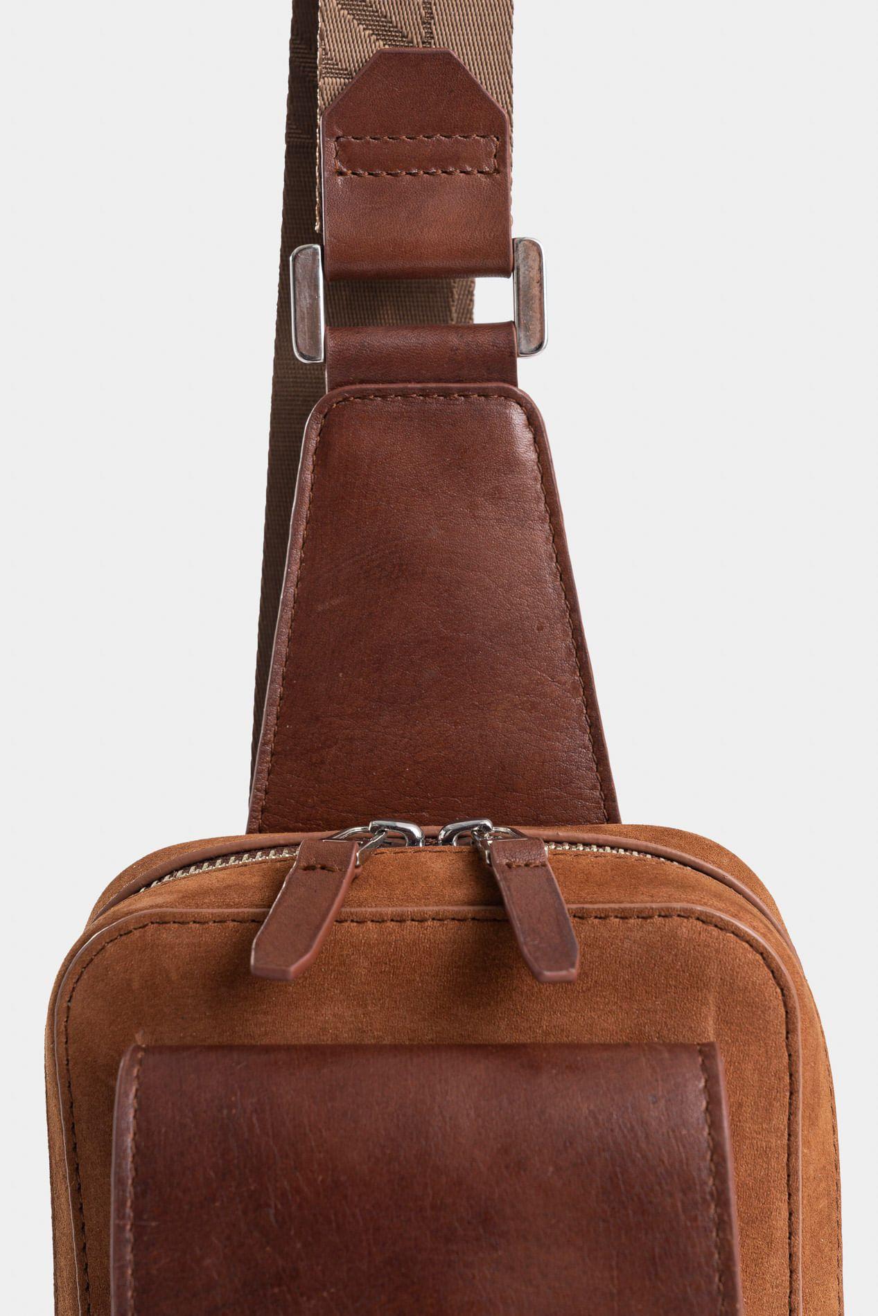 Manos libres Lyra de cuero para hombre efecto encerado miel-3