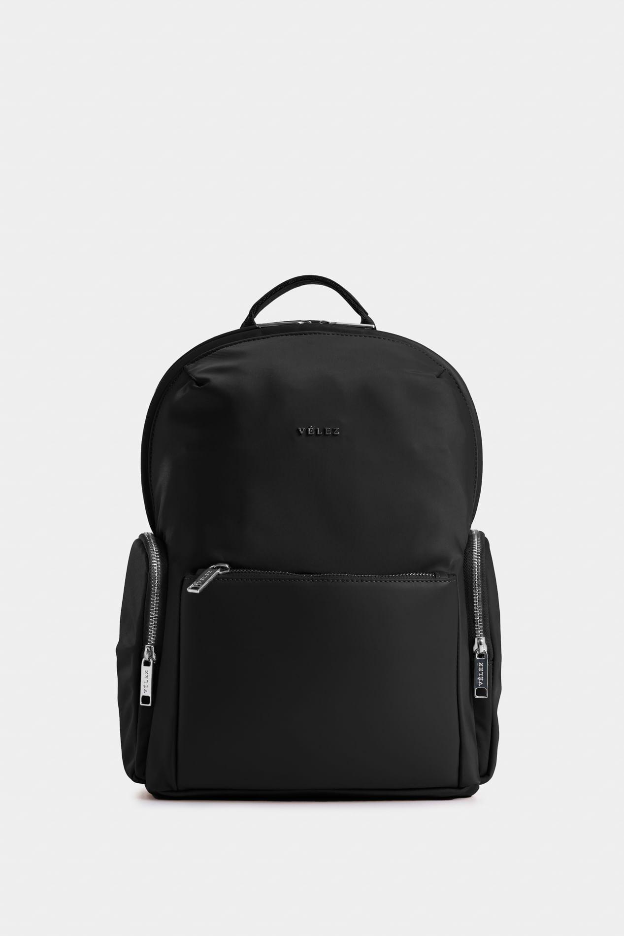 Tula morral de lona y cuero para mujer Orión negro-0