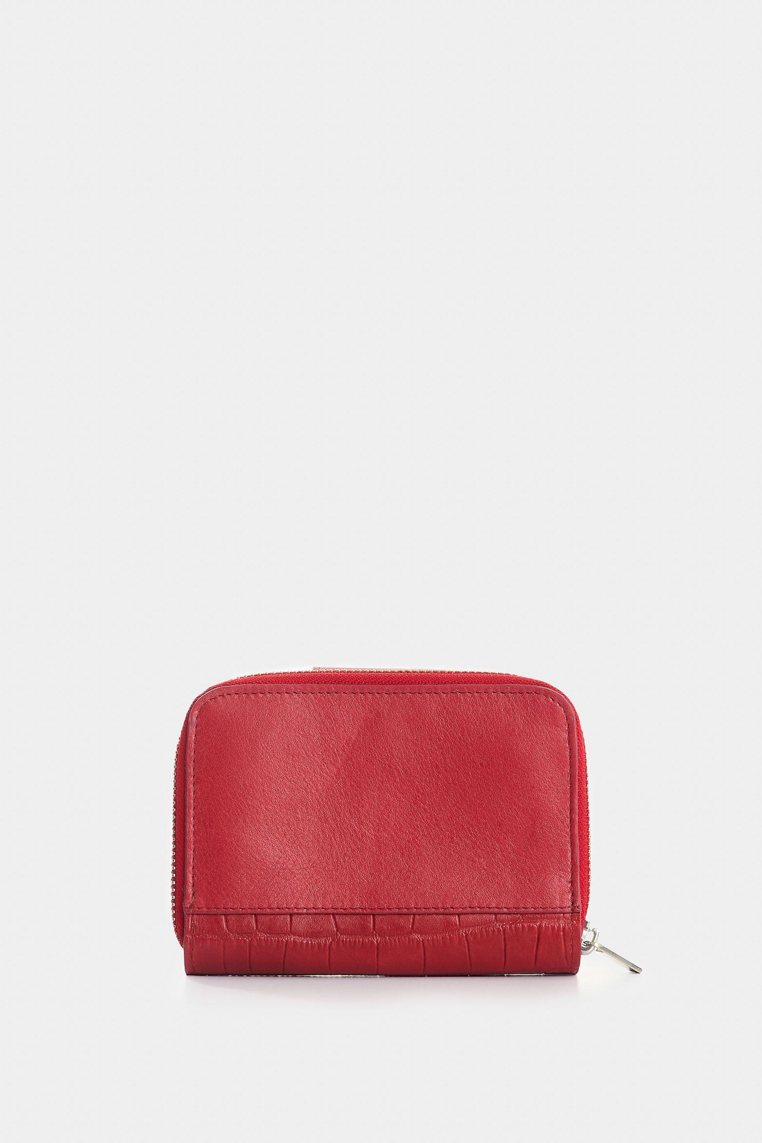 Vélez Billetera Hiedra De Cuero Para Mujer Grabado Rojo-2