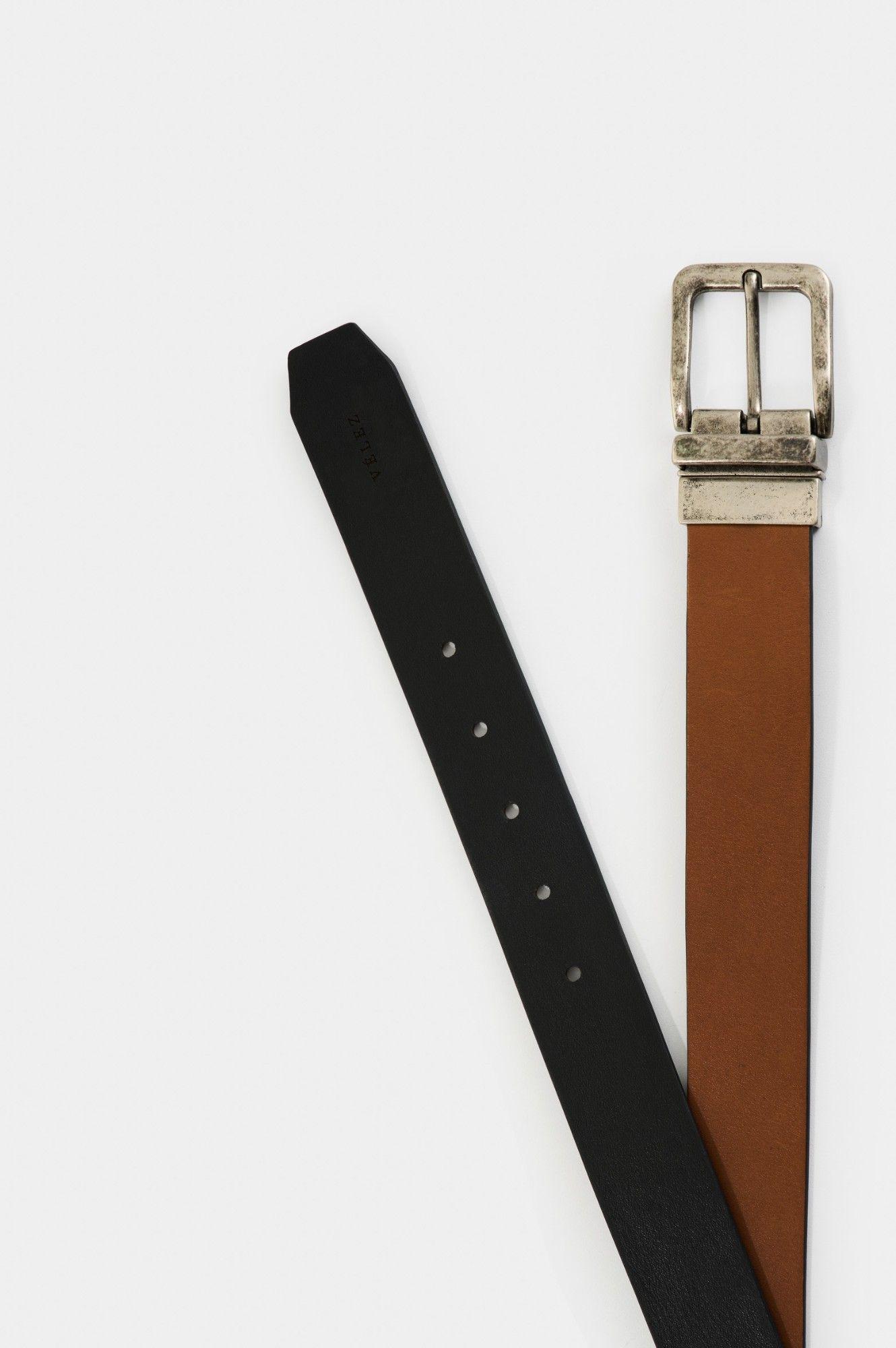 Vélez Cinturón Doble Faz Cuero Hombre Efos Miel-2