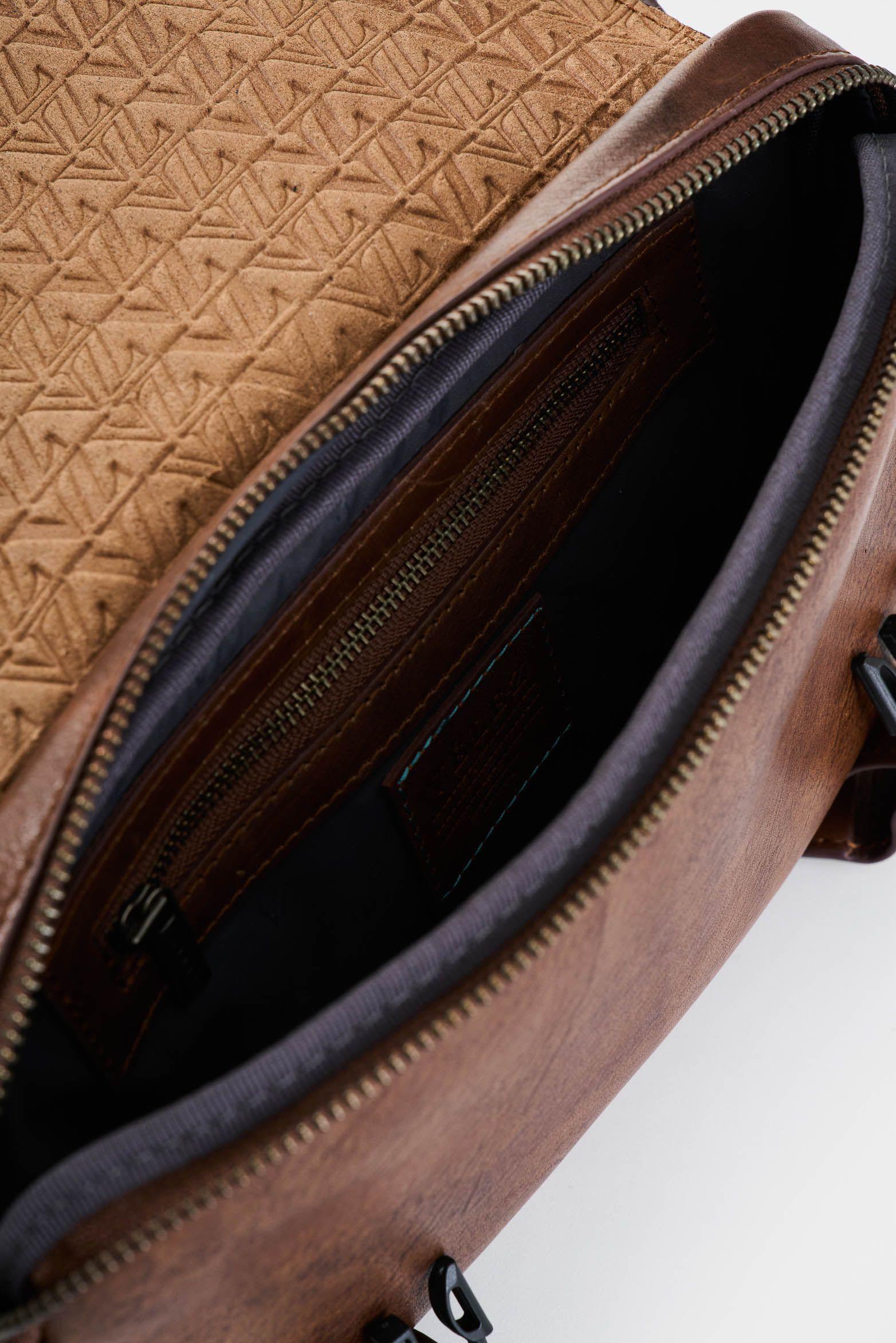 Vélez Manos Libres Alameda De Cuero  Hombre Artesanal Miel-4