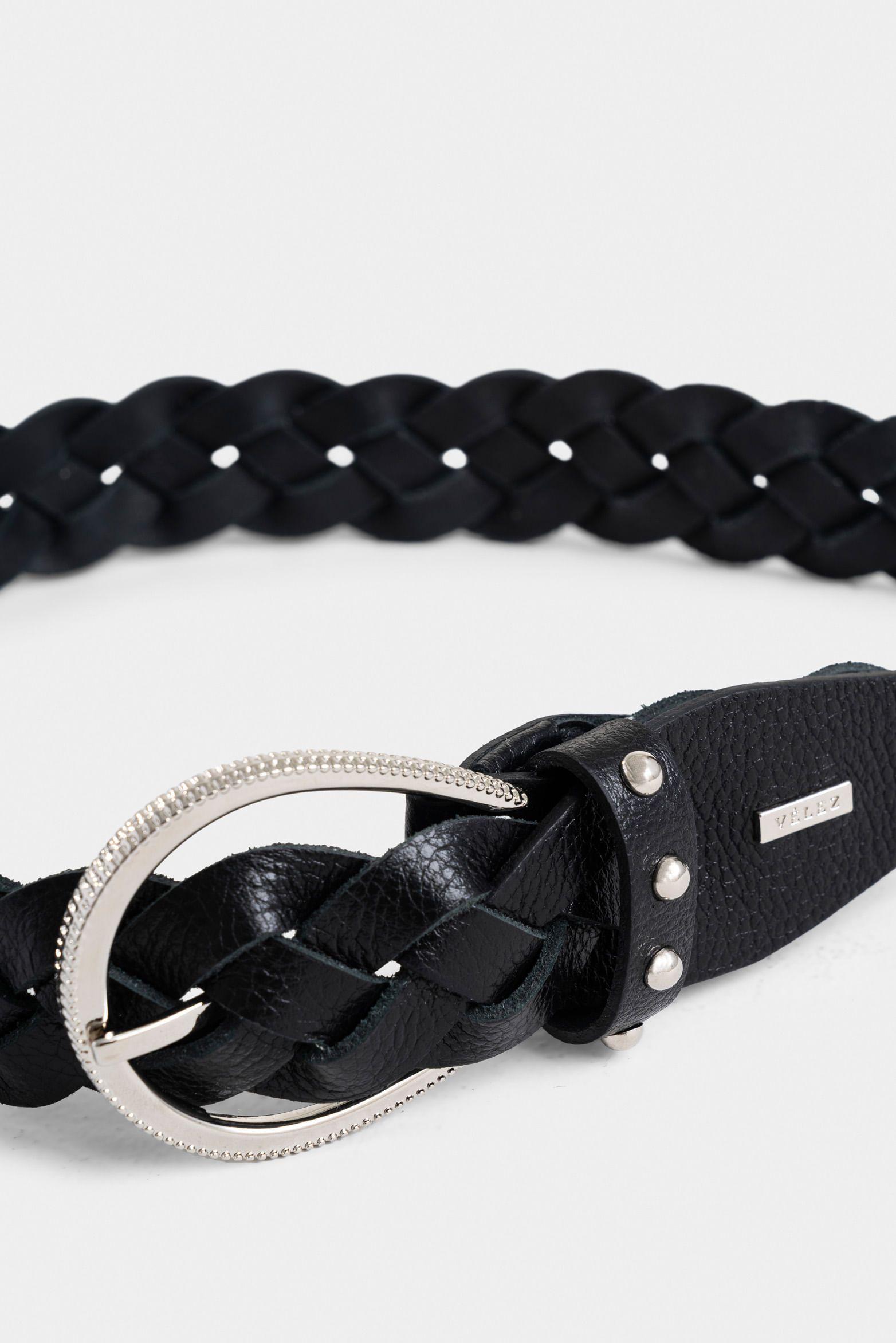 Vélez Cinturón Unifaz Papyris 2.0 Cuero Mujer Trzado Negro-3