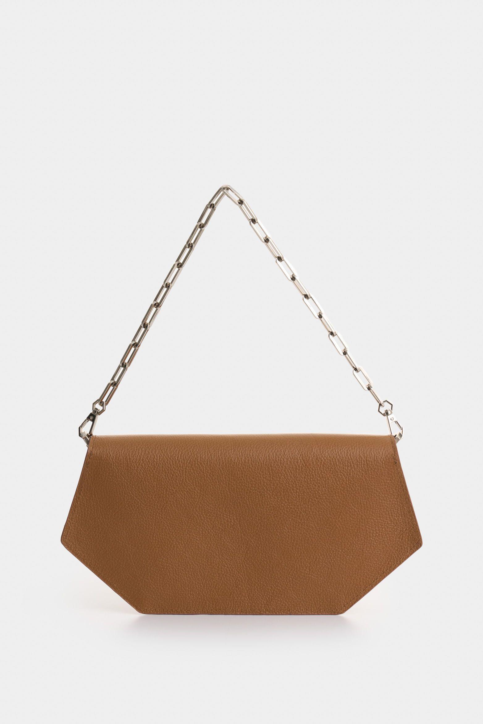 Vélez Bowling Hexa Baguette Cuero Mujer Detalle Cadena Miel-3