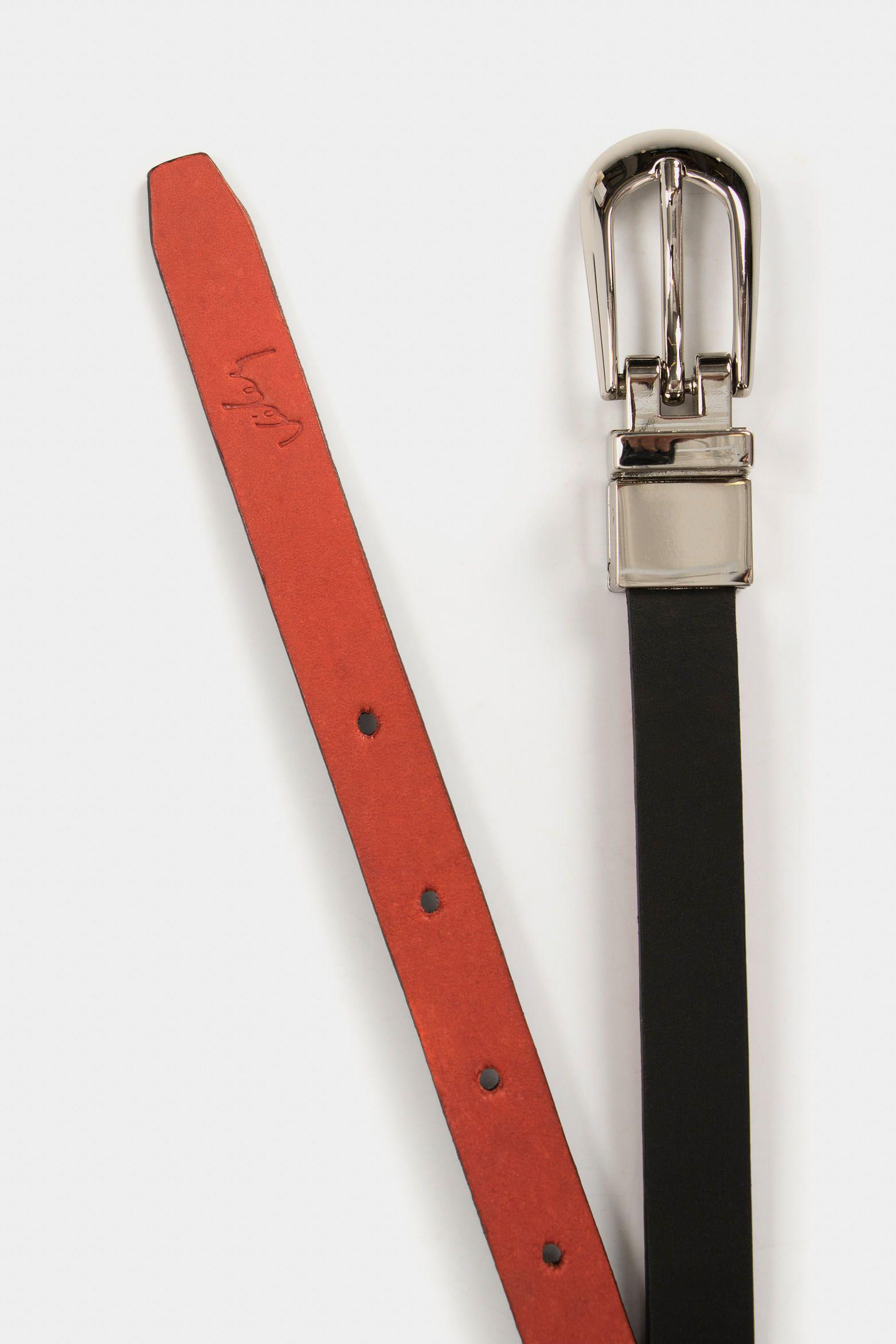 Vélez Cinturón Doble Faz Vega Cuero Mujer Extra Delgado Negro L-1