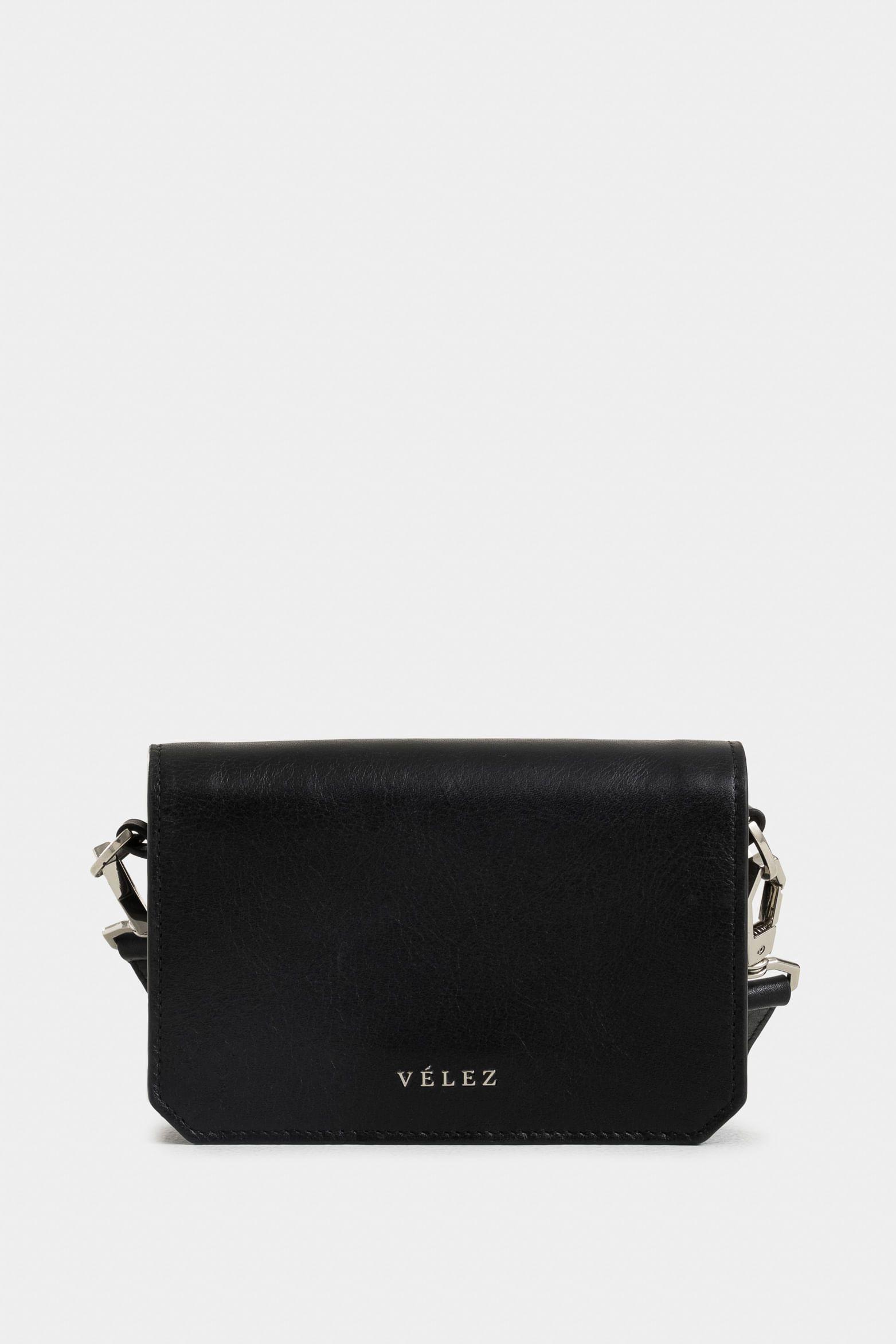 Manos libres mini Garniel de cuero para hombre acabado espazolado negro-0