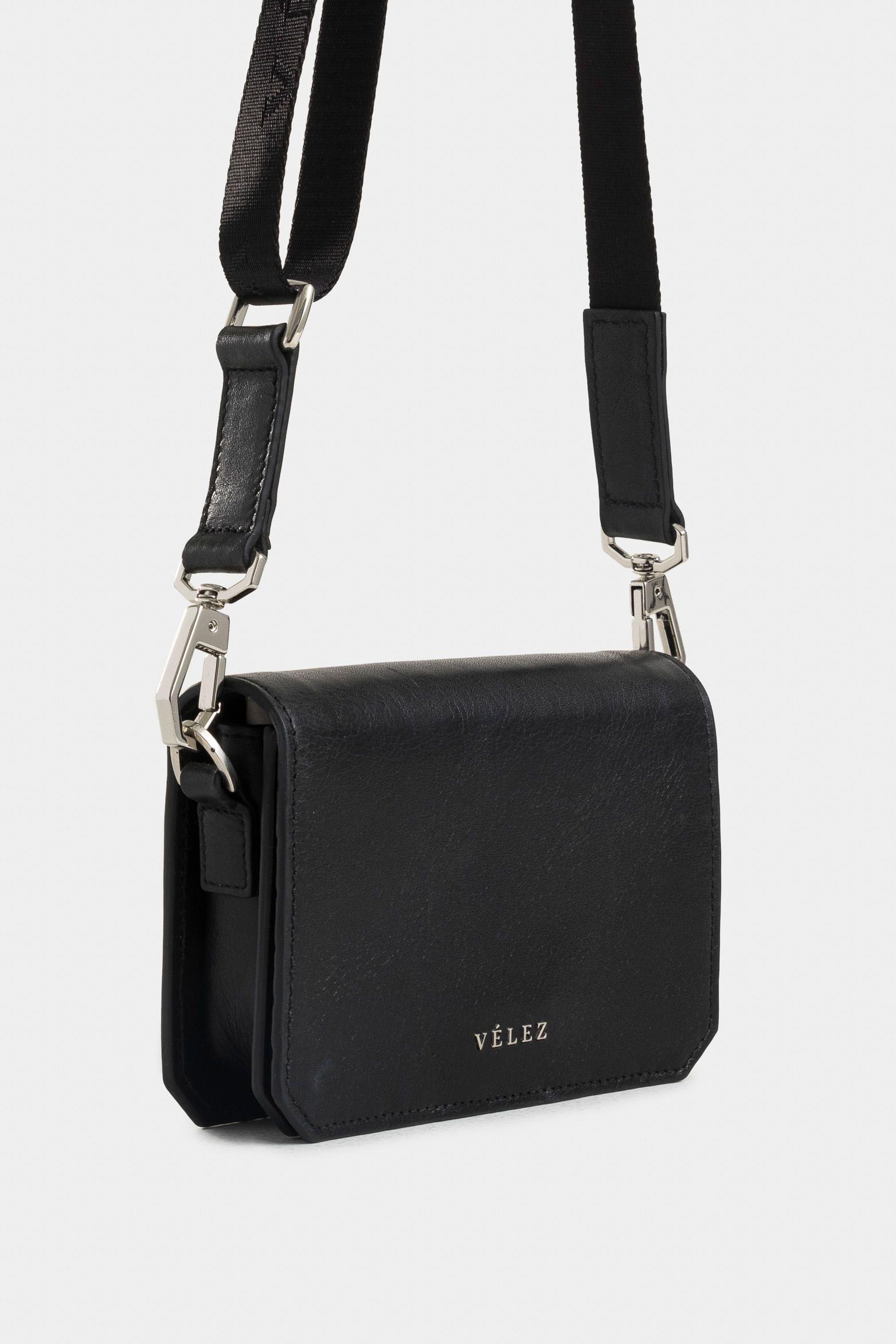 Manos libres mini Garniel de cuero para hombre acabado espazolado negro-1