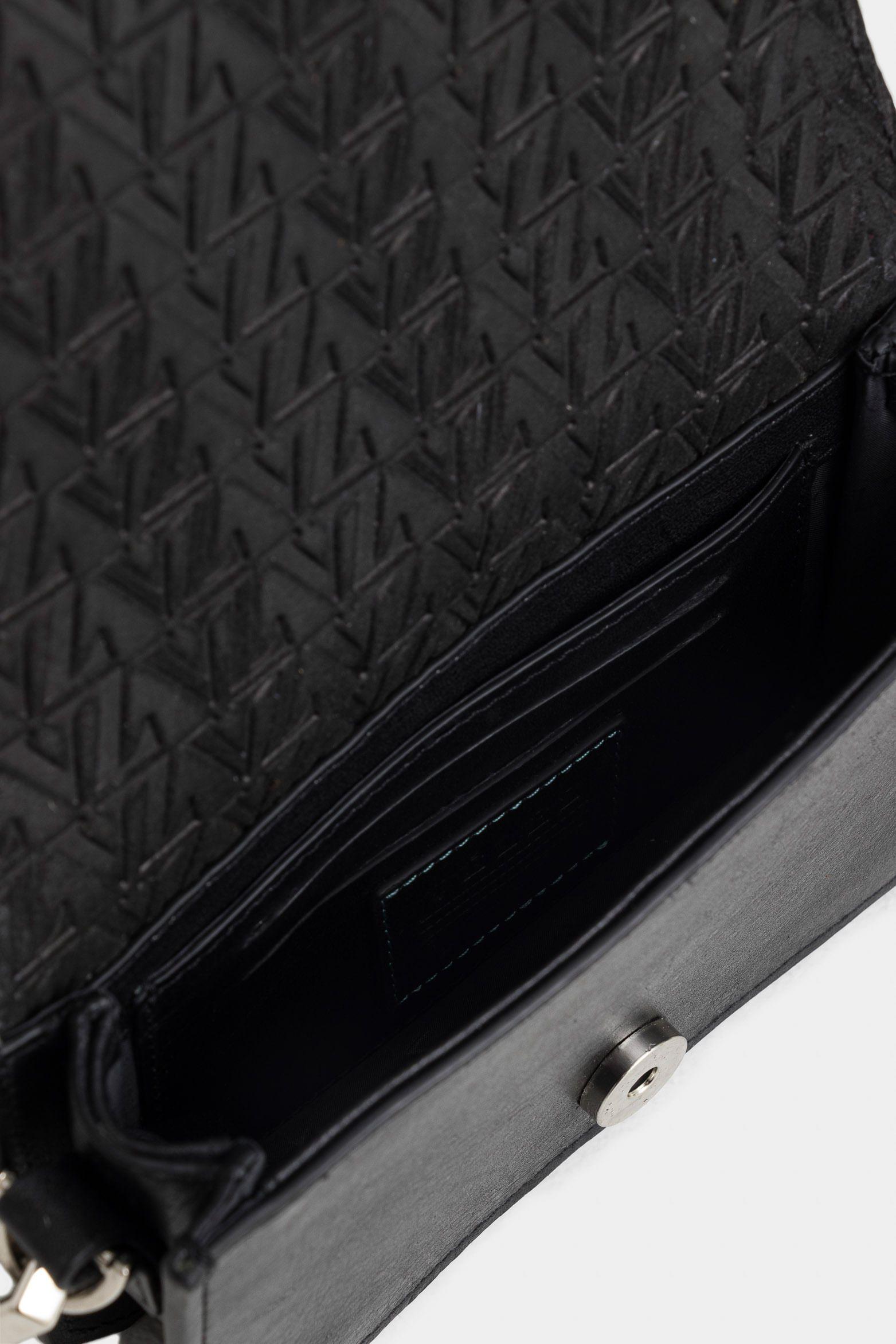 Manos libres mini Garniel de cuero para hombre acabado espazolado negro-4