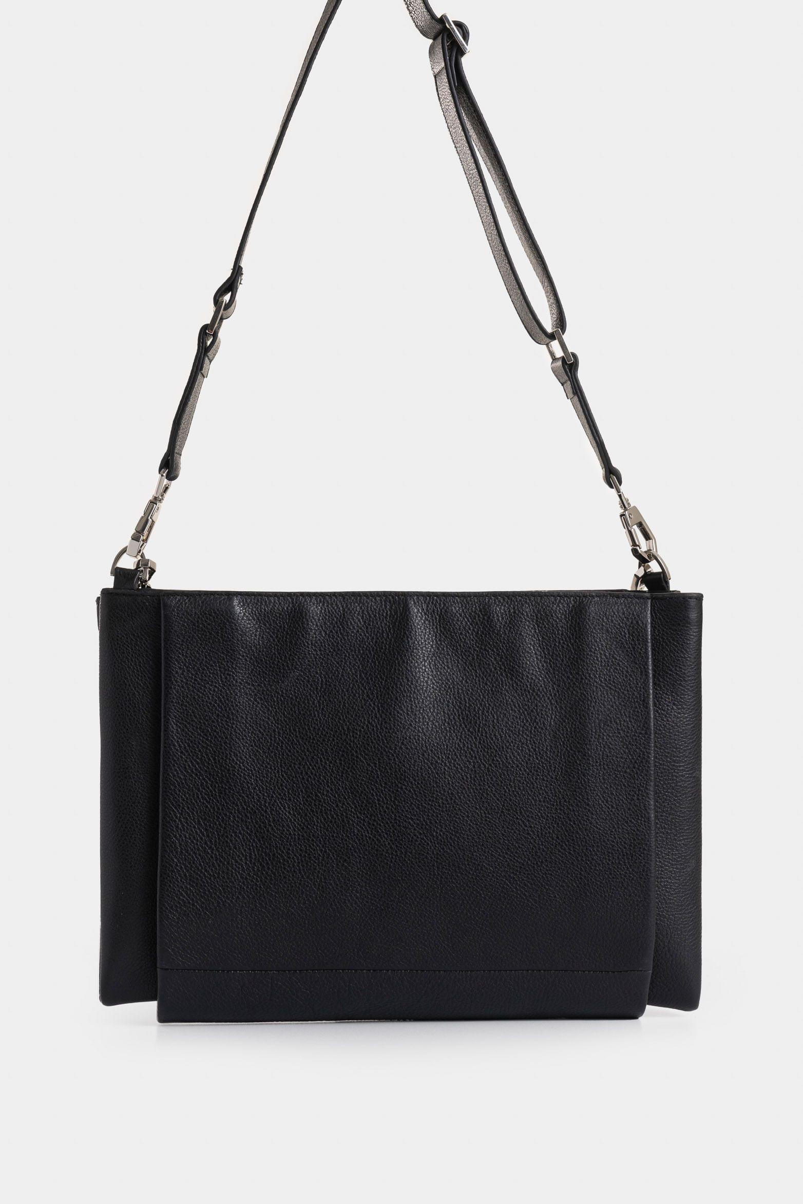 Shopping Gliceria de cuero para mujer detalle cadena negro-2