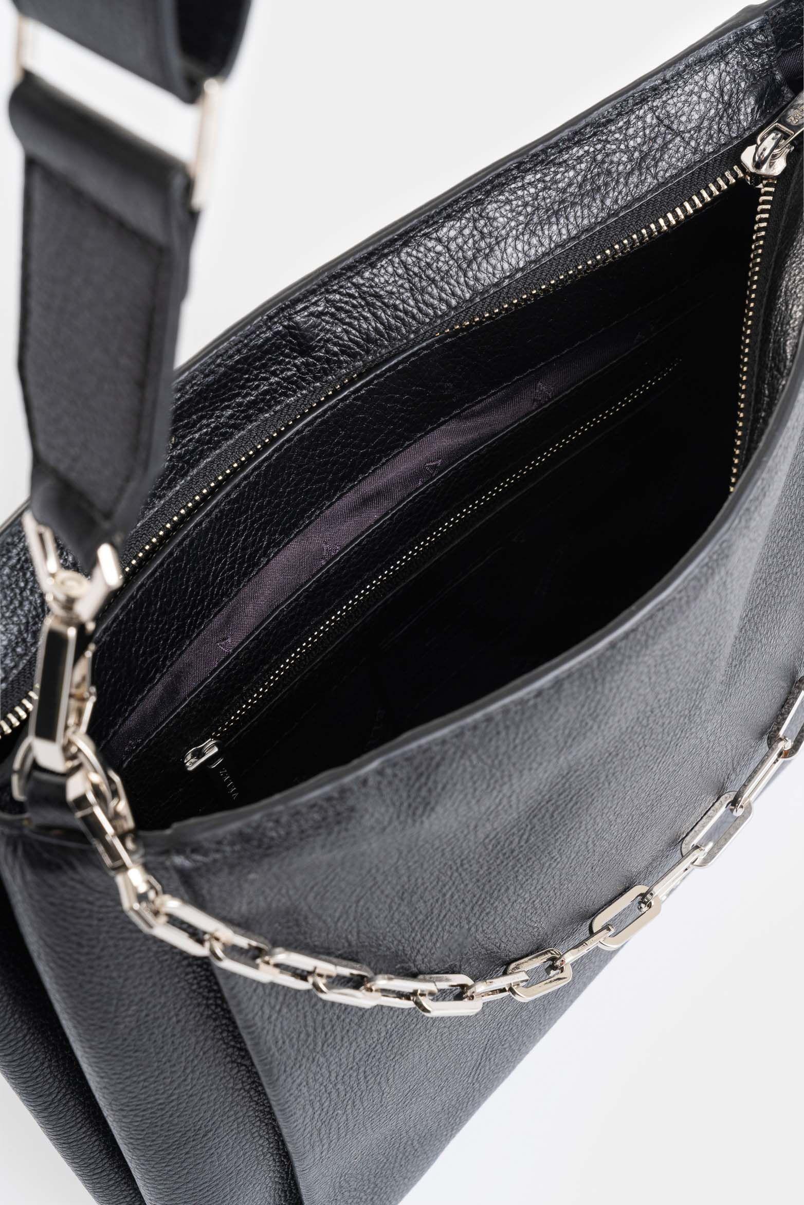 Shopping Gliceria de cuero para mujer detalle cadena negro-3