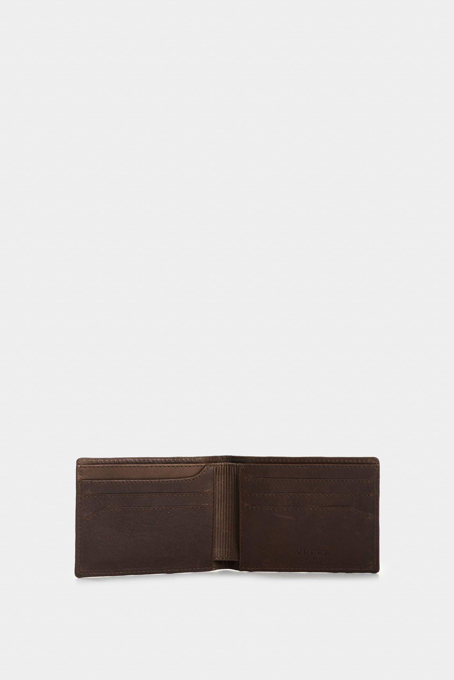 Vélez Billetera De Cuero Grabado Para Hombre Astra Cafe-1