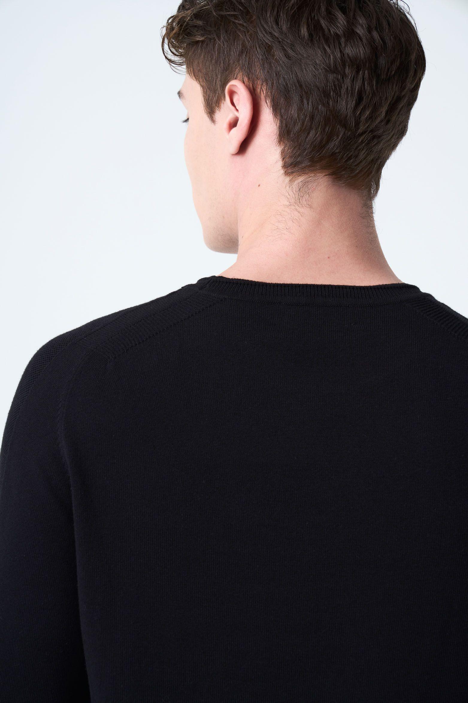 Vélez Sweater Tejido En Algodón Hombre Manga Ranglan Negro-5