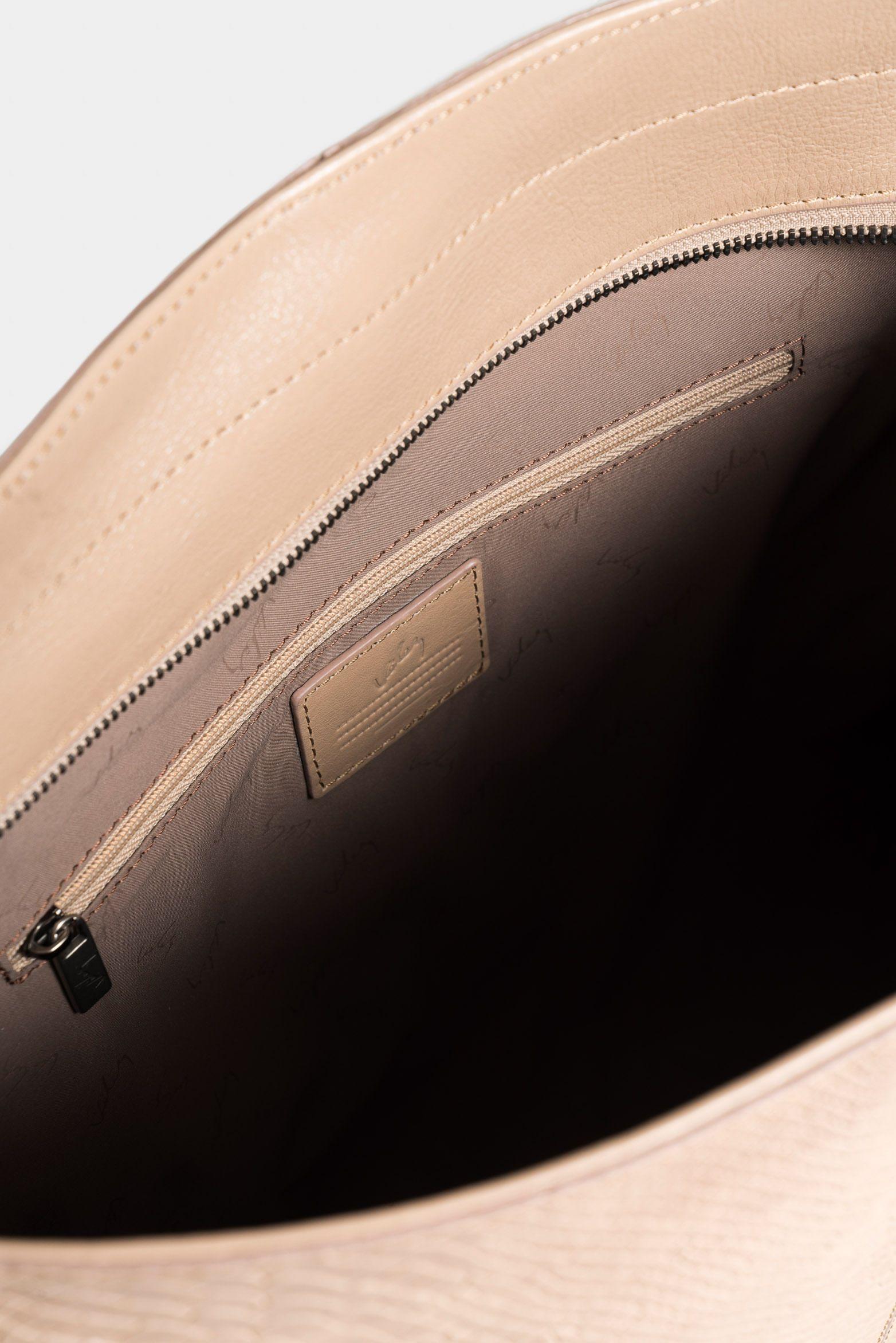 Shopping calafate 2.0 de cuero para mujer placa serpiente Beige-4