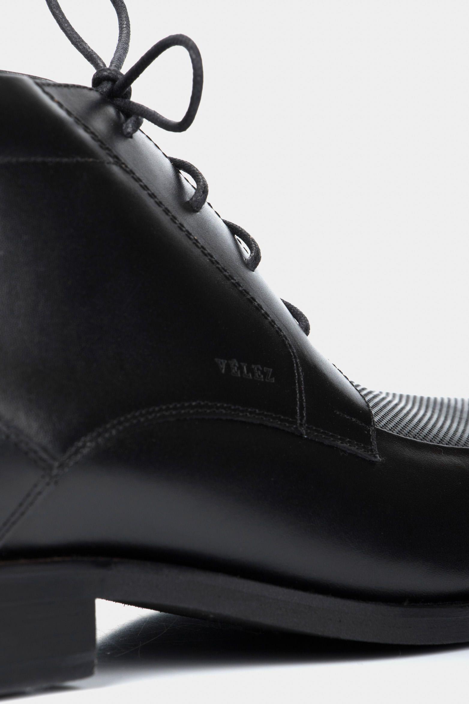 Botas office de cuero para hombre cortes básicos  negro-4